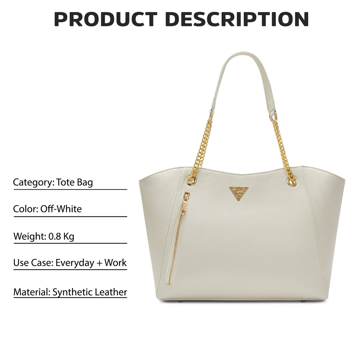 Lavie Signature Houston Large Off White Womens Tote