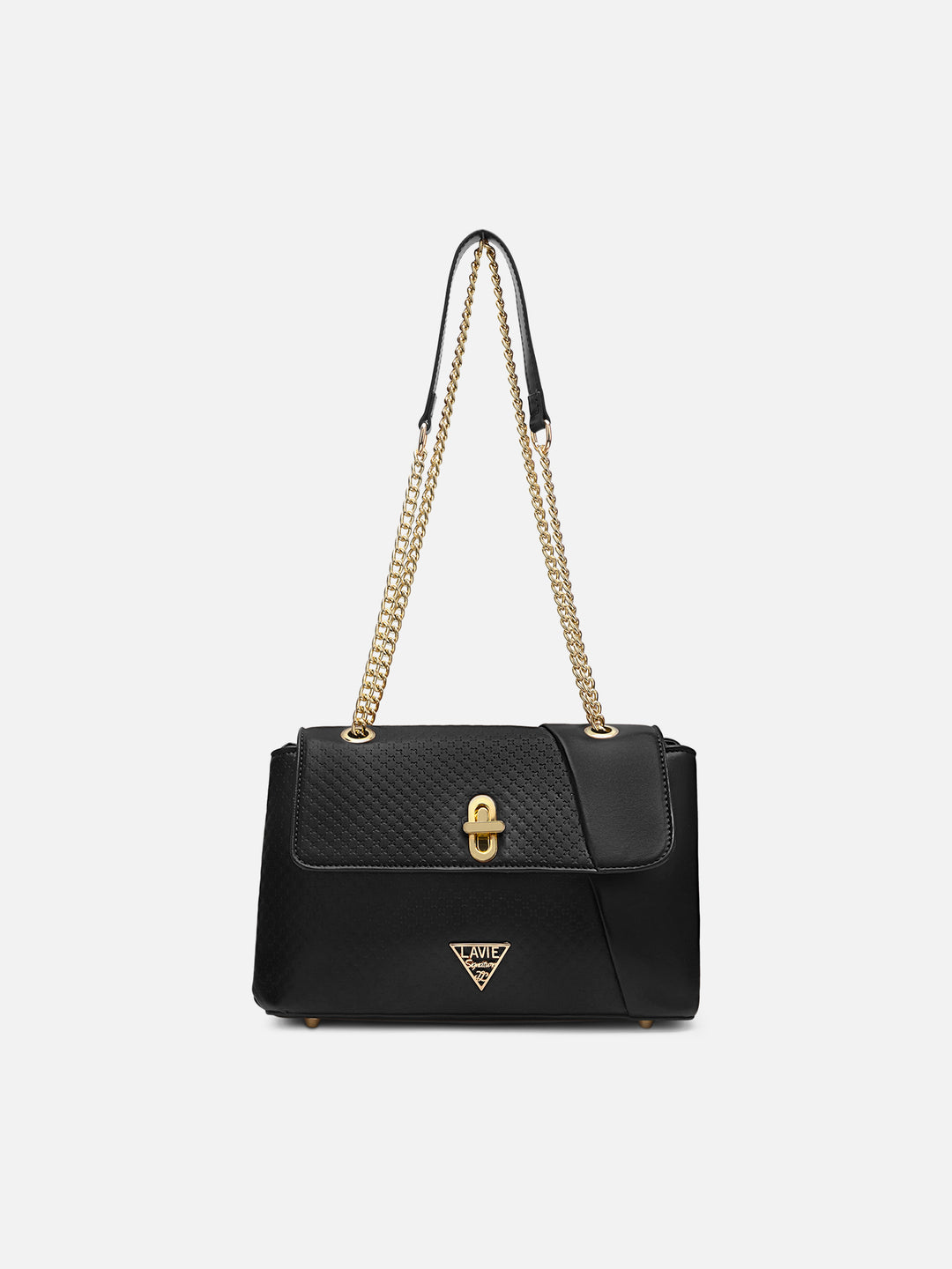 Orlando Flap Large Black Satchel Bag