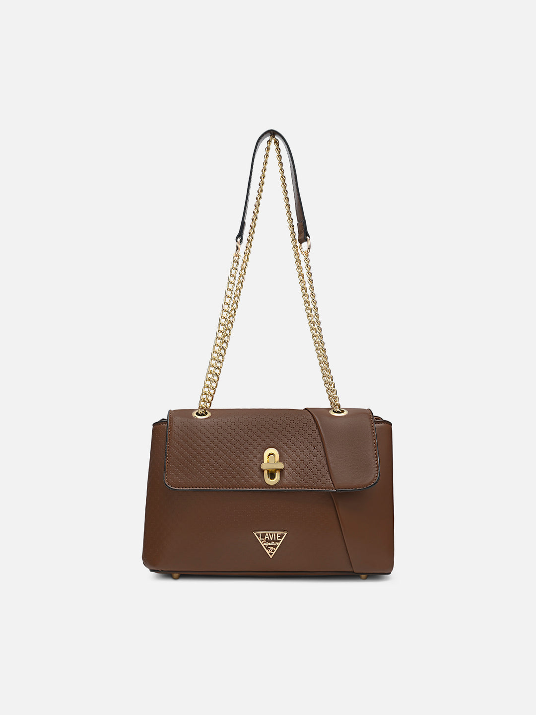 Orlando Flap Large Dark Tan Satchel Bag
