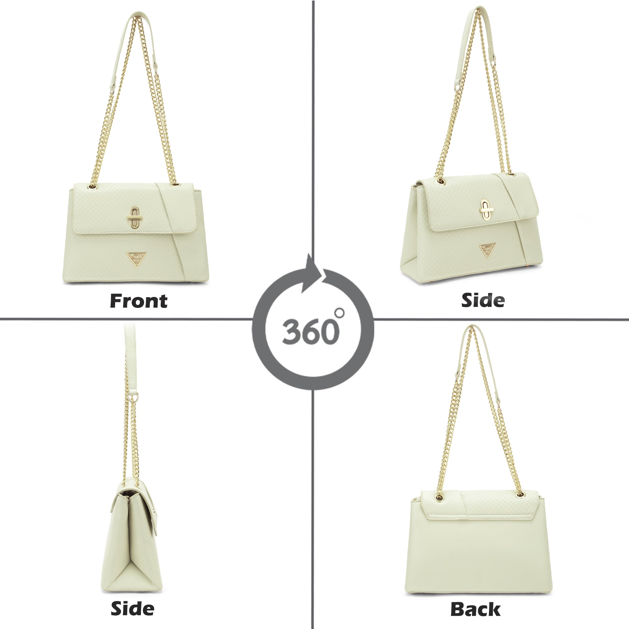 Lavie Signature Orlando Small Off White Womens Flap Satchel