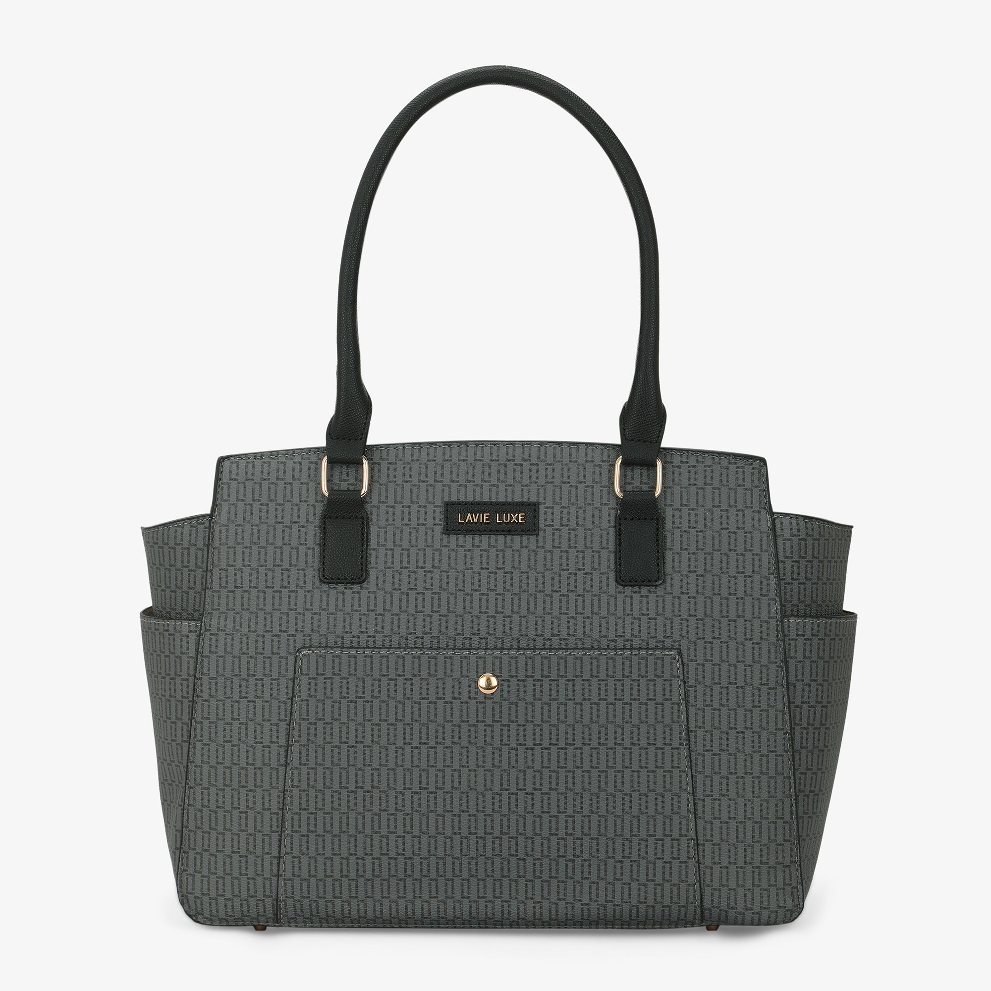 Lavie Luxe Mono Kelly Black Large Women's Tote