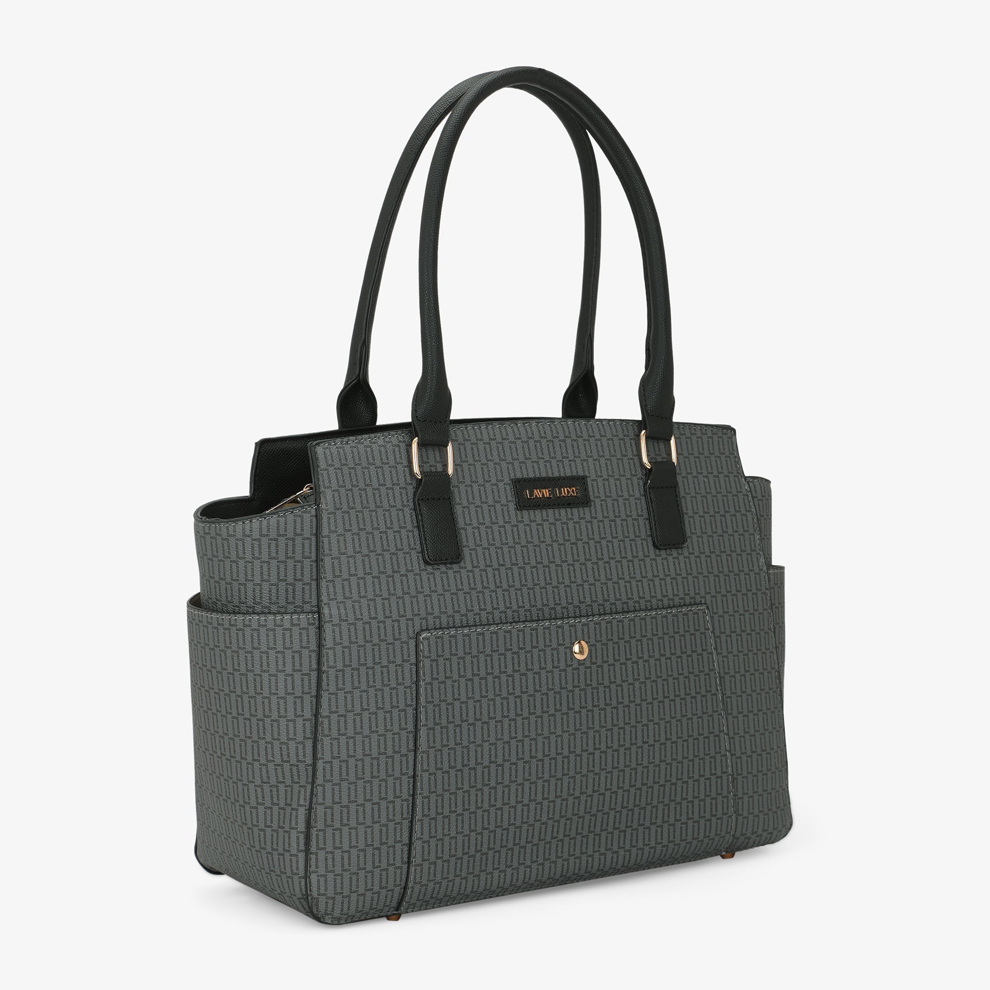 Lavie Luxe Mono Kelly Black Large Women's Tote