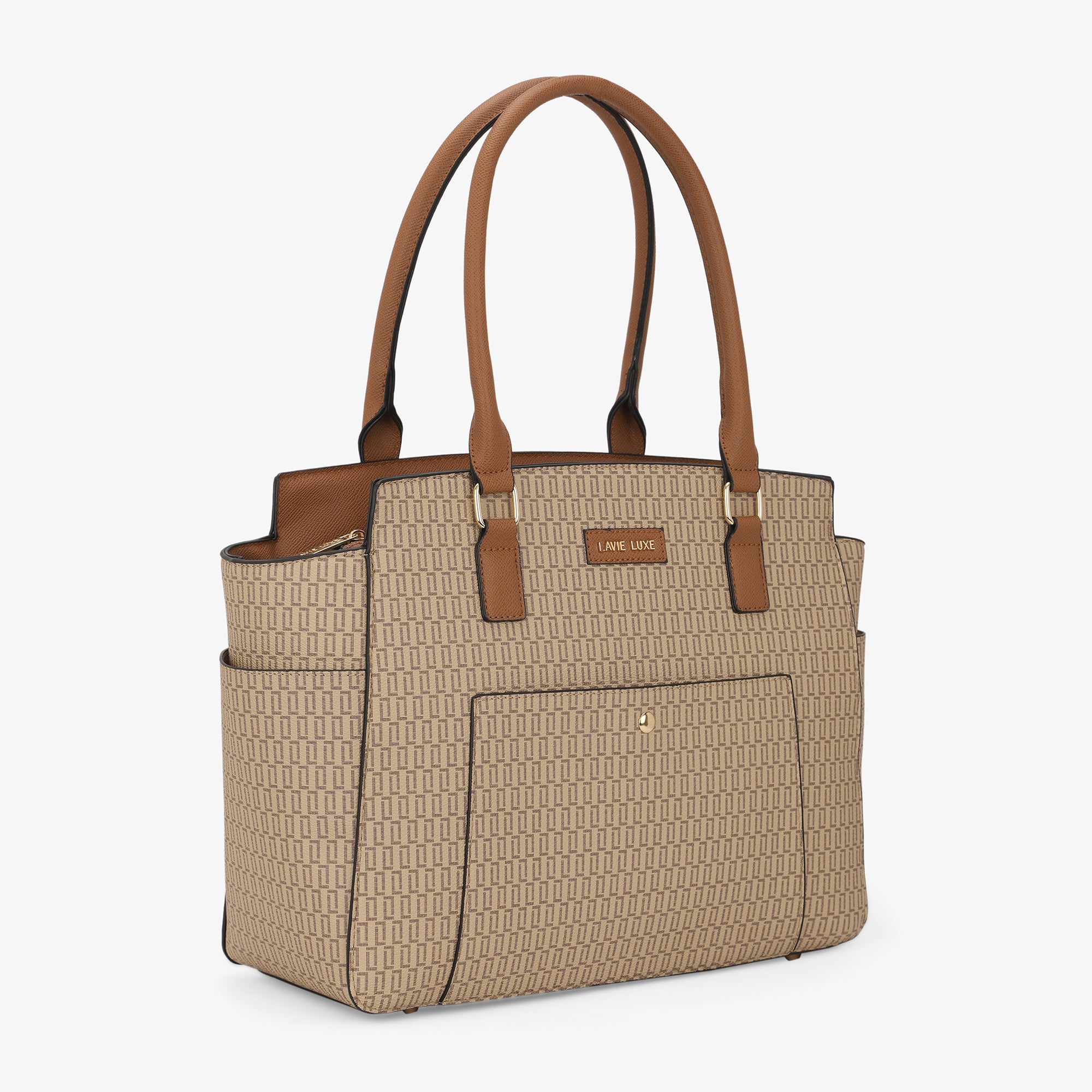 Lavie Luxe Mono Kelly Taupe Large Women's Tote