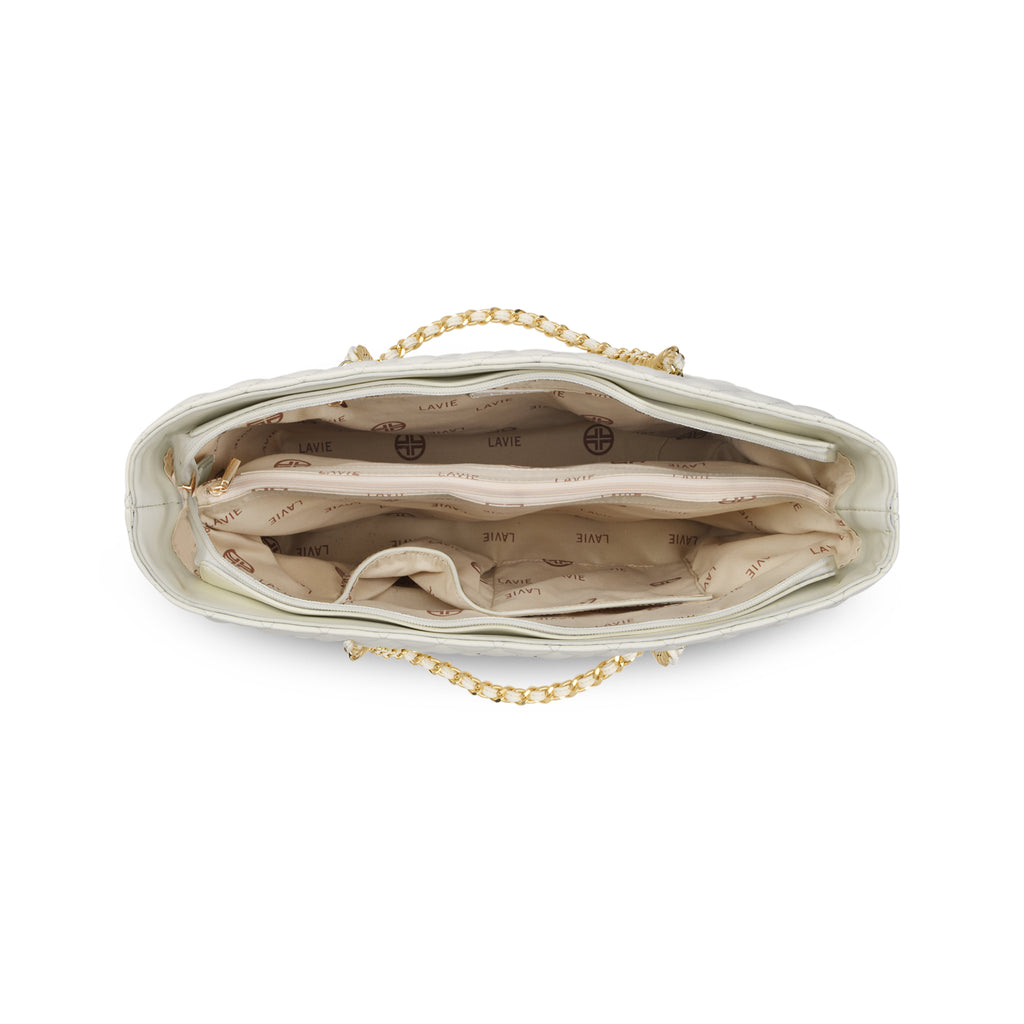 Lavie Luxe Query Off White Large Women's Tote