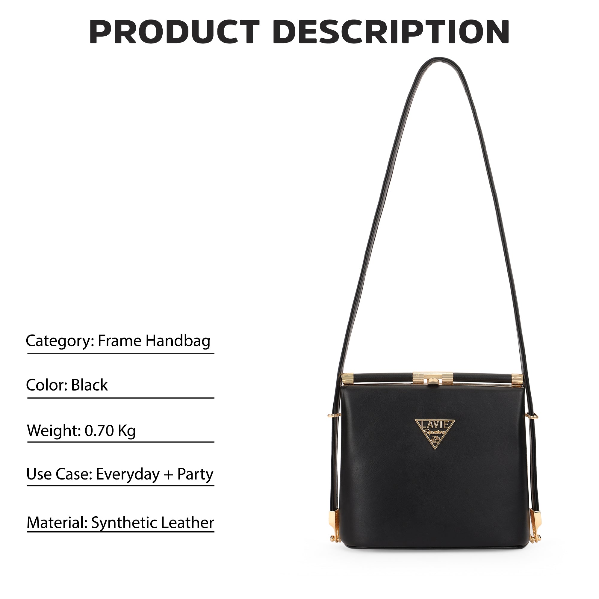 Lavie Signature Ohio Black Large Women's Ohio Frame Bag