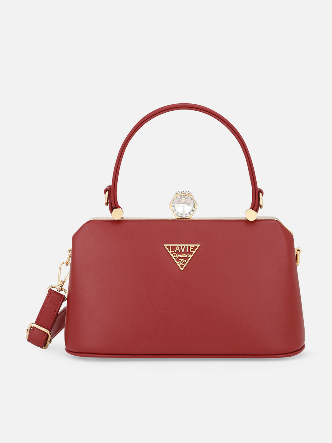 Gaum Frame Large Maroon Satchel Bag