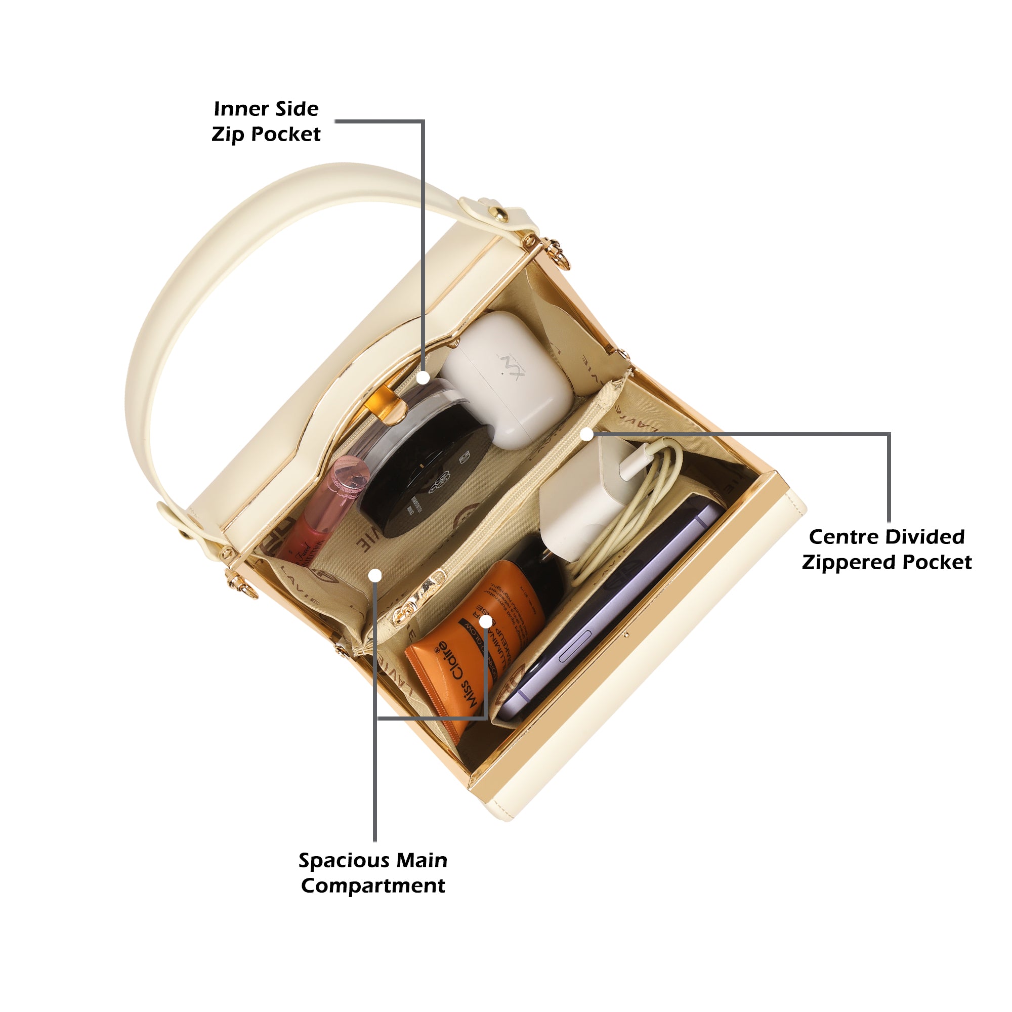 Lavie Signature Colorado Off White Small Women's Frame Bag