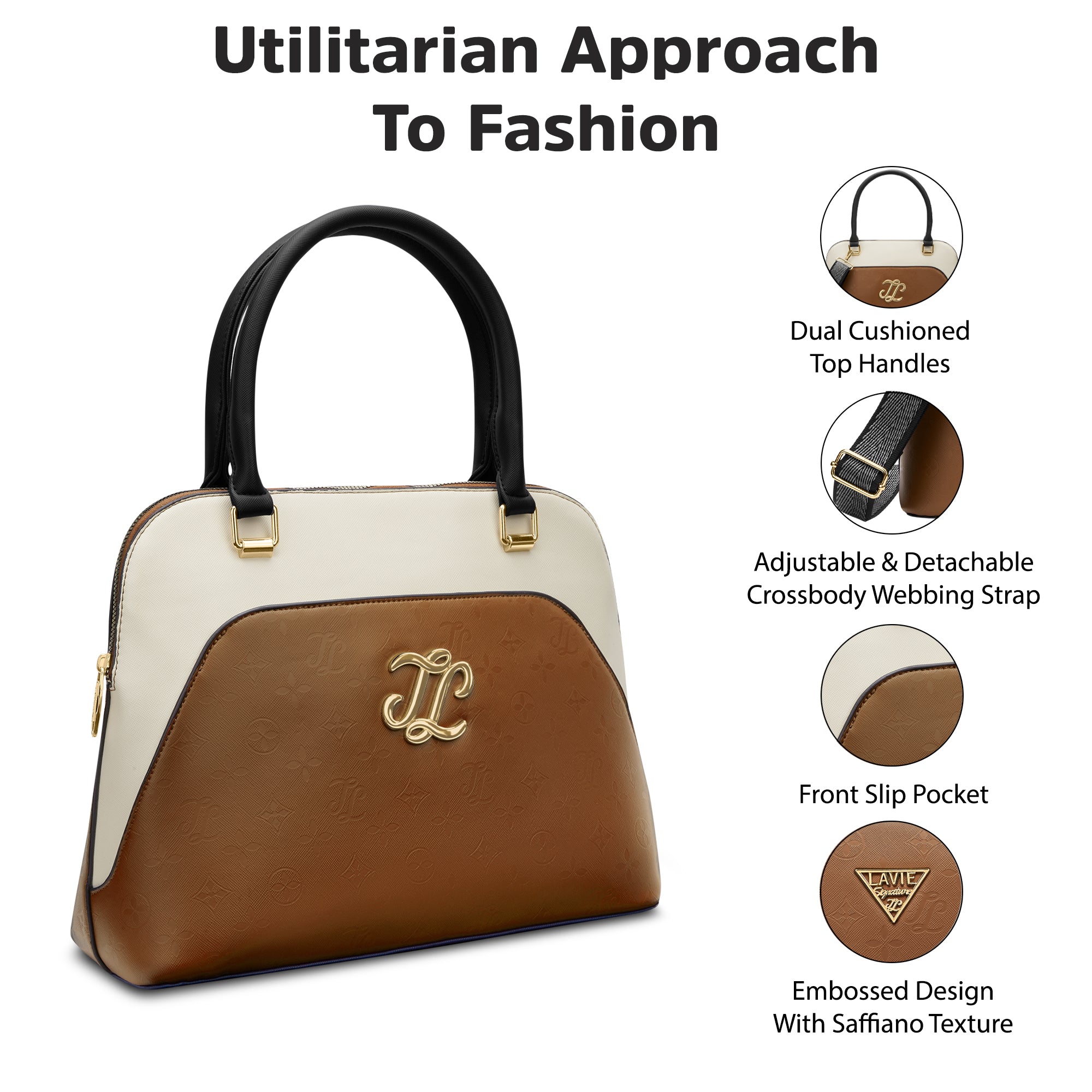 Aiken Colourblock Dome Medium Satchel Bag