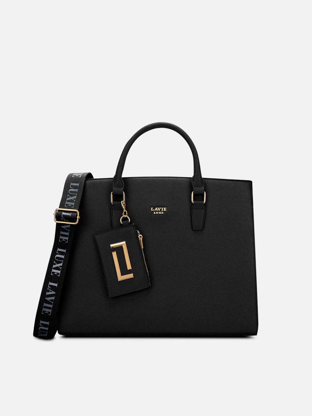 Duo Eliza Large Black Laptop Handbag