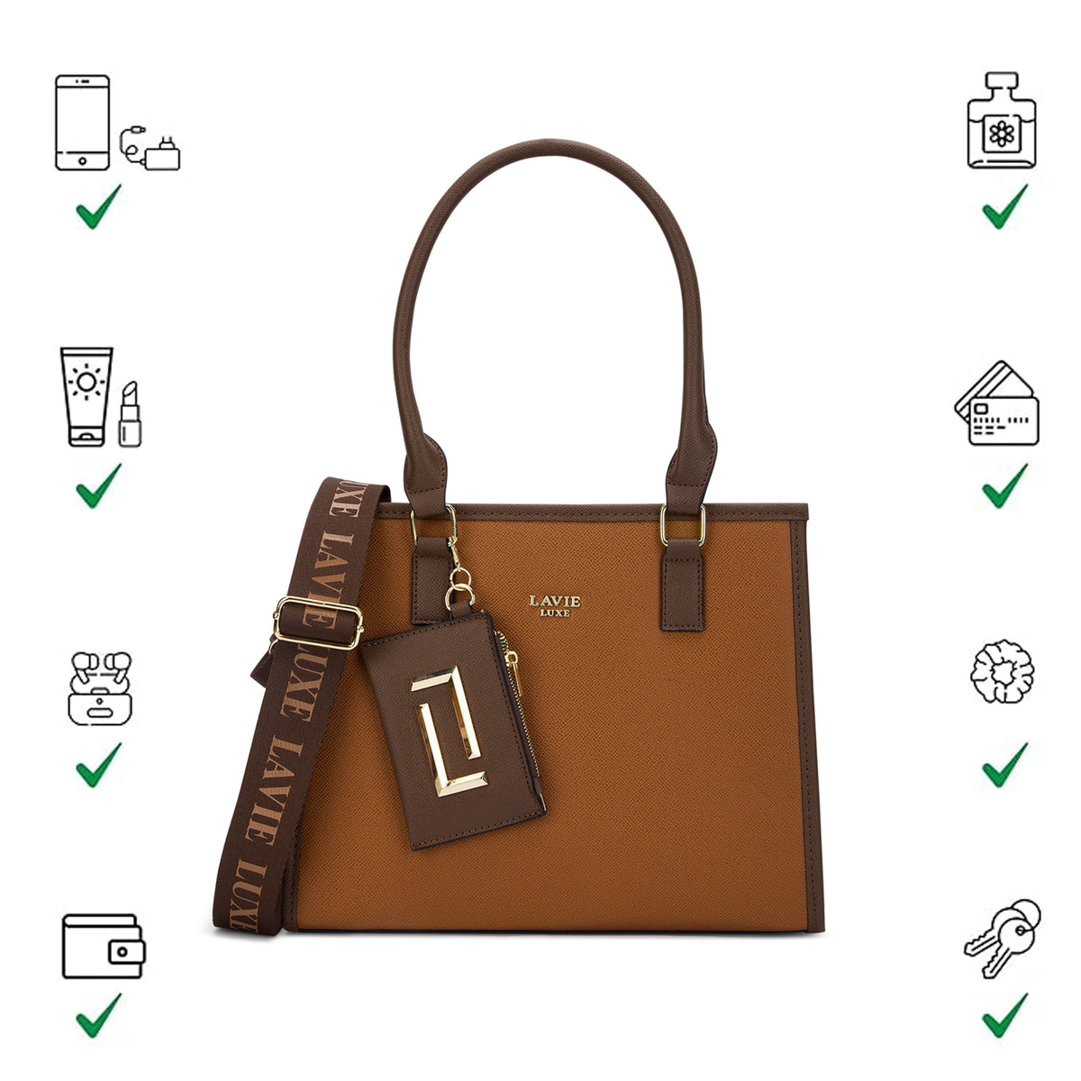 Duo Quad Medium Tan Handbag