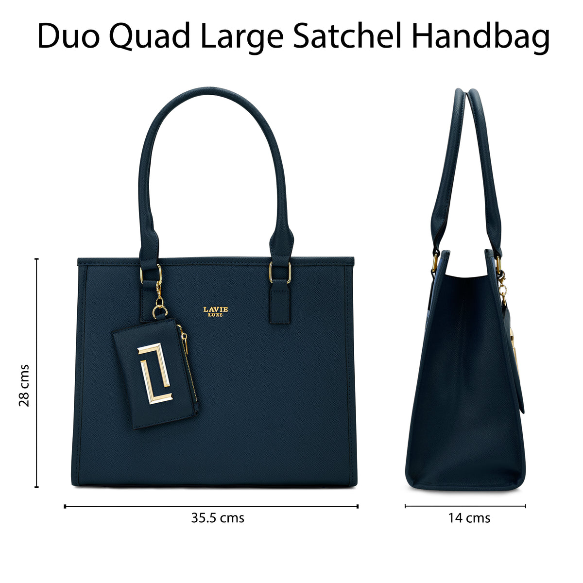 Duo Quad Large Navy Handbag