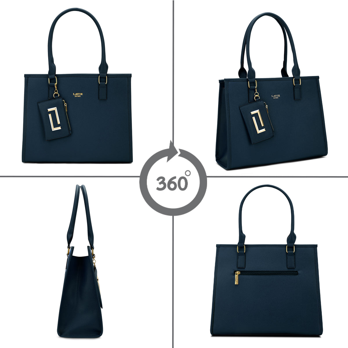 Duo Quad Large Navy Handbag