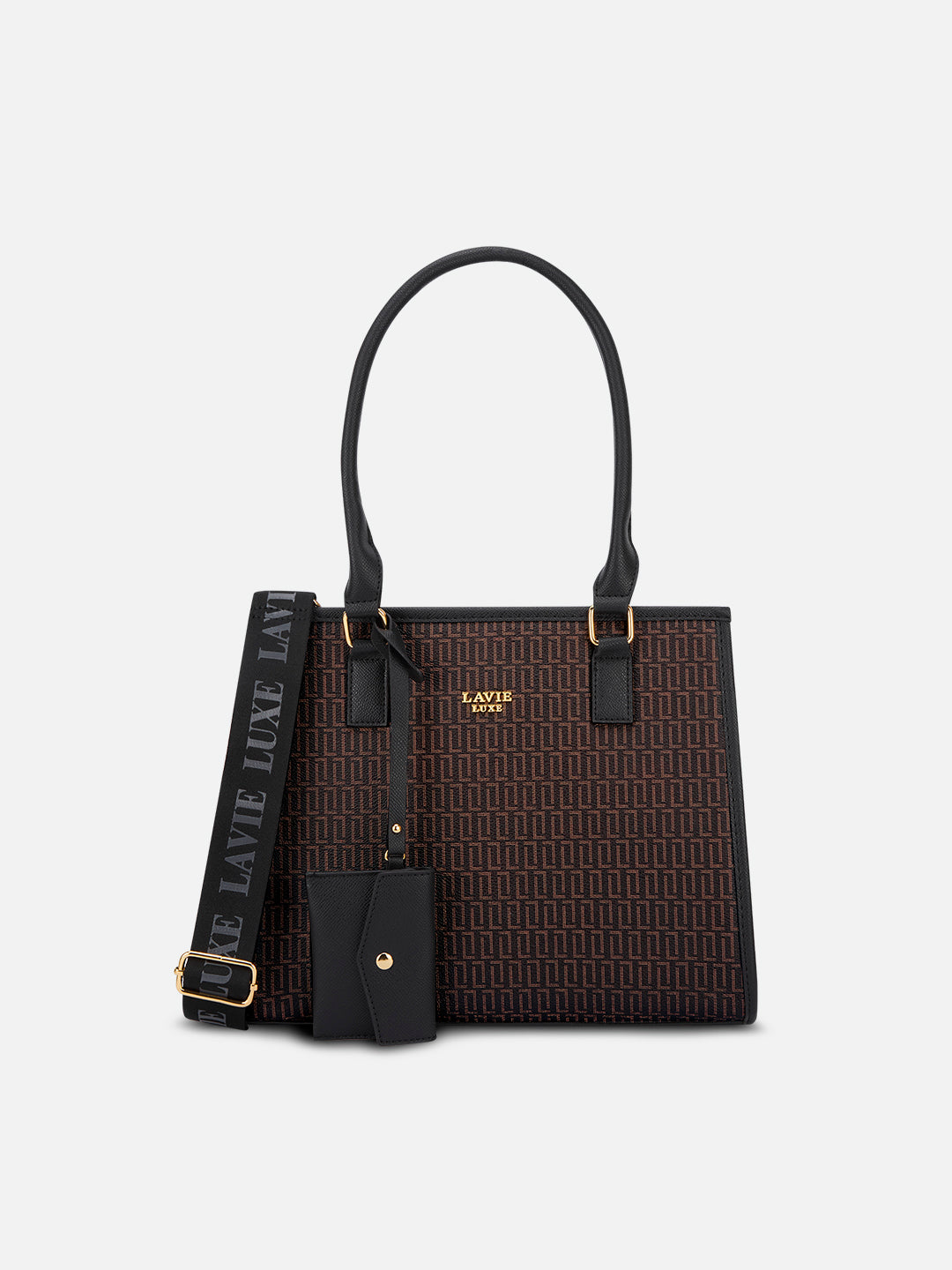Quad25 Box Medium Choco & Black Handbag