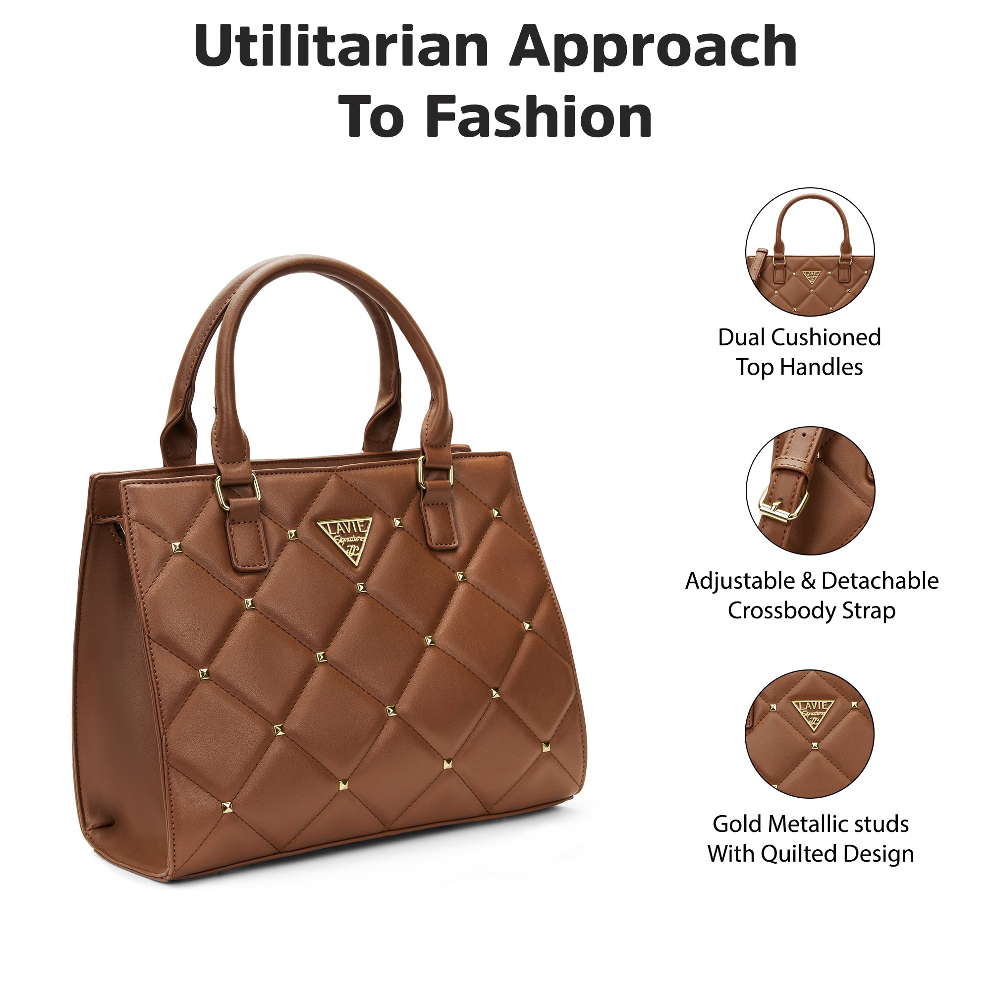 Stud Juno Medium Satchel Bag