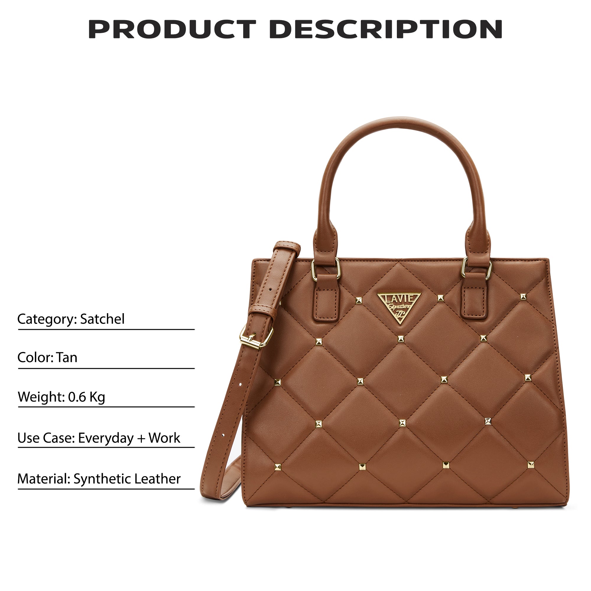Stud Juno Medium Satchel Bag