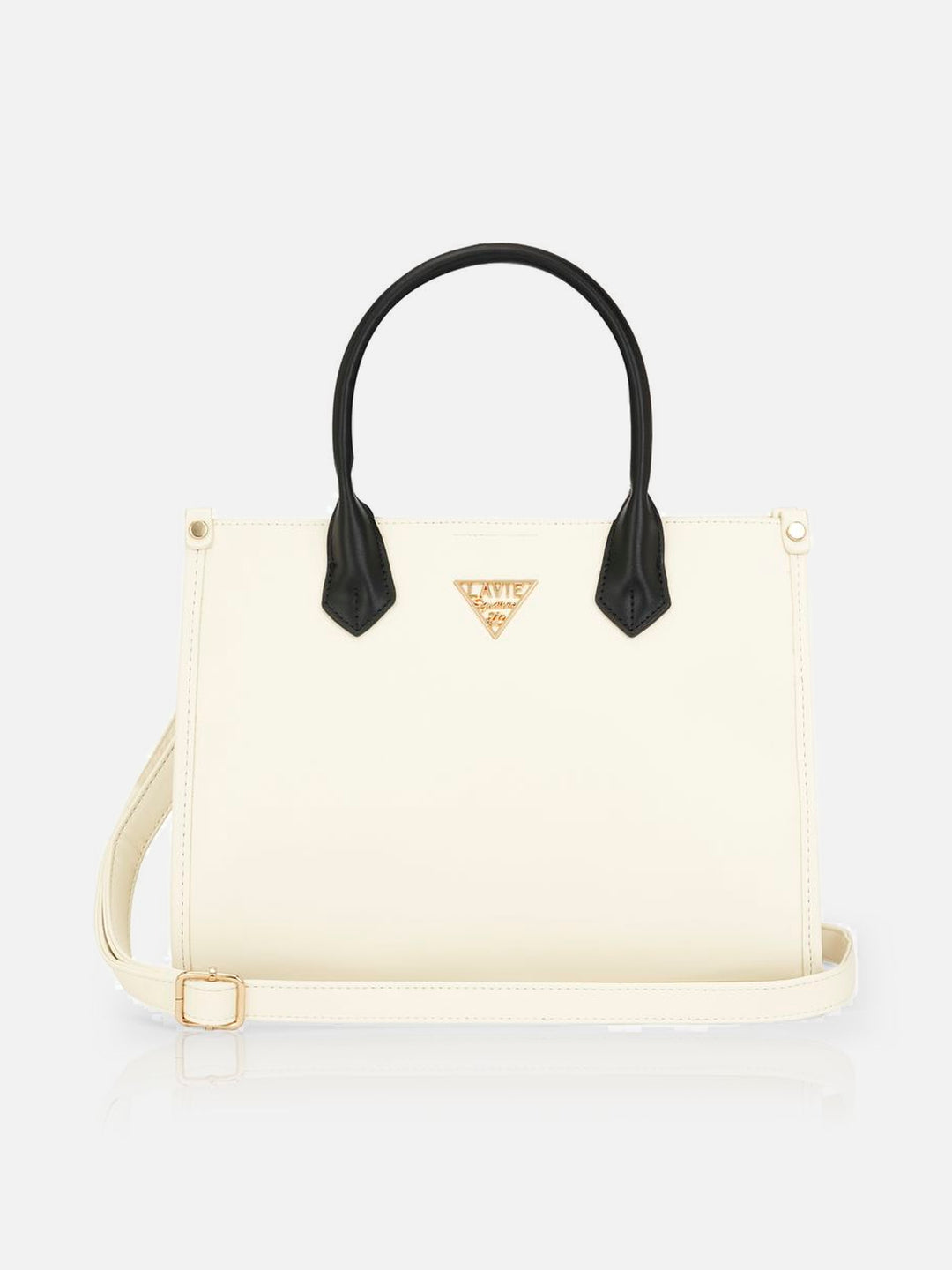 Lancaster 3 Compartment Small Off White Satchel Bag