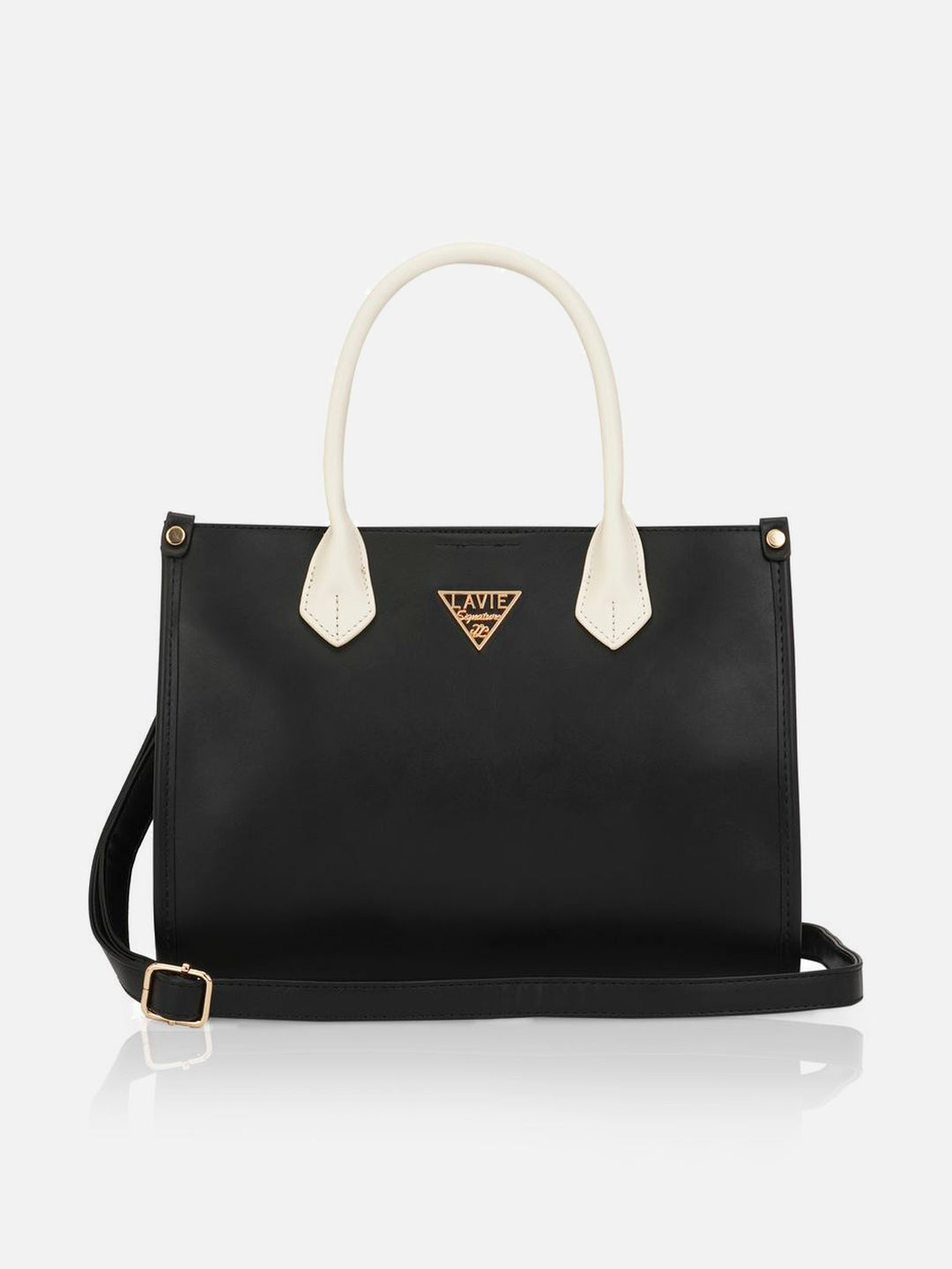 Lancaster 3 Compartment Small Black Satchel Bag