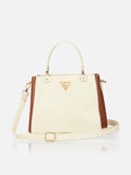 Trinidad 3 Compartment Box Medium Off White Satchel Bag