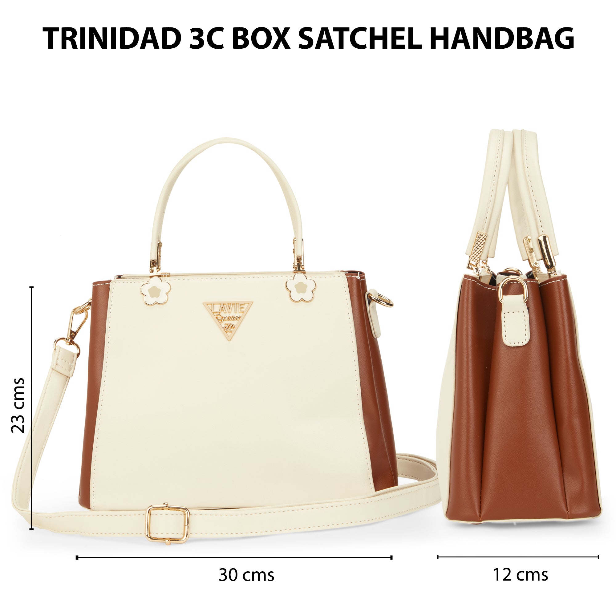 Trinidad 3 Compartment Box Medium Satchel Bag