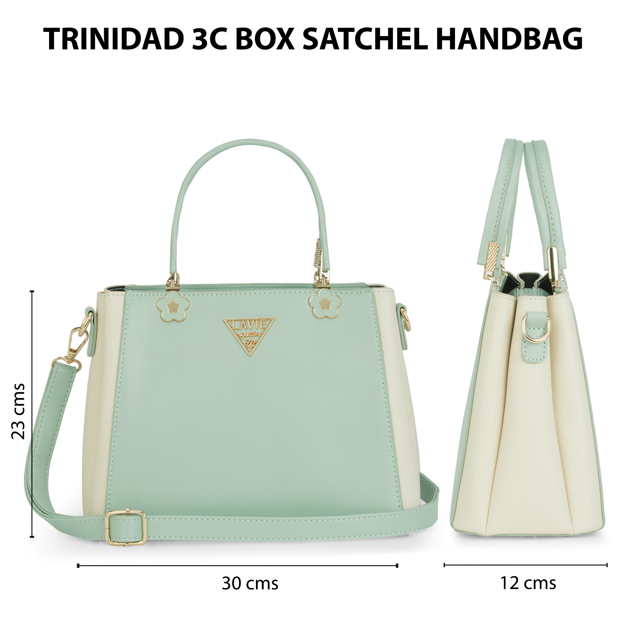 Trinidad 3 Compartment Box Medium Satchel Bag
