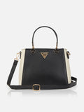 Trinidad 3 Compartment Box Medium Black Satchel Bag