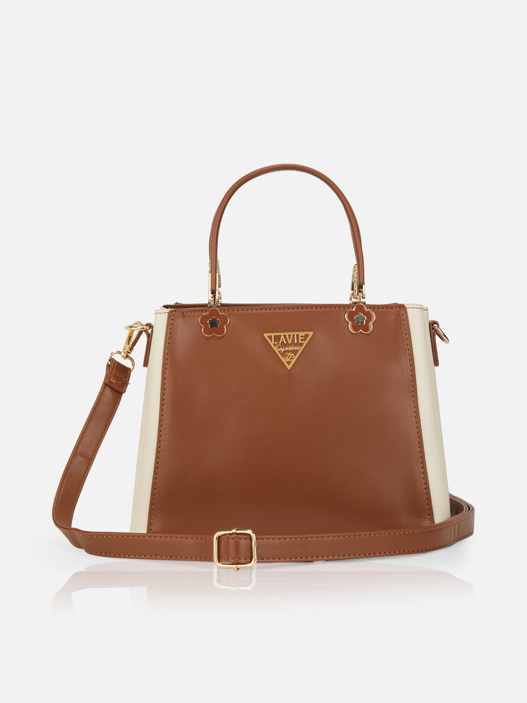 Trinidad 3 Compartment Box Medium Dark Tan Satchel Bag