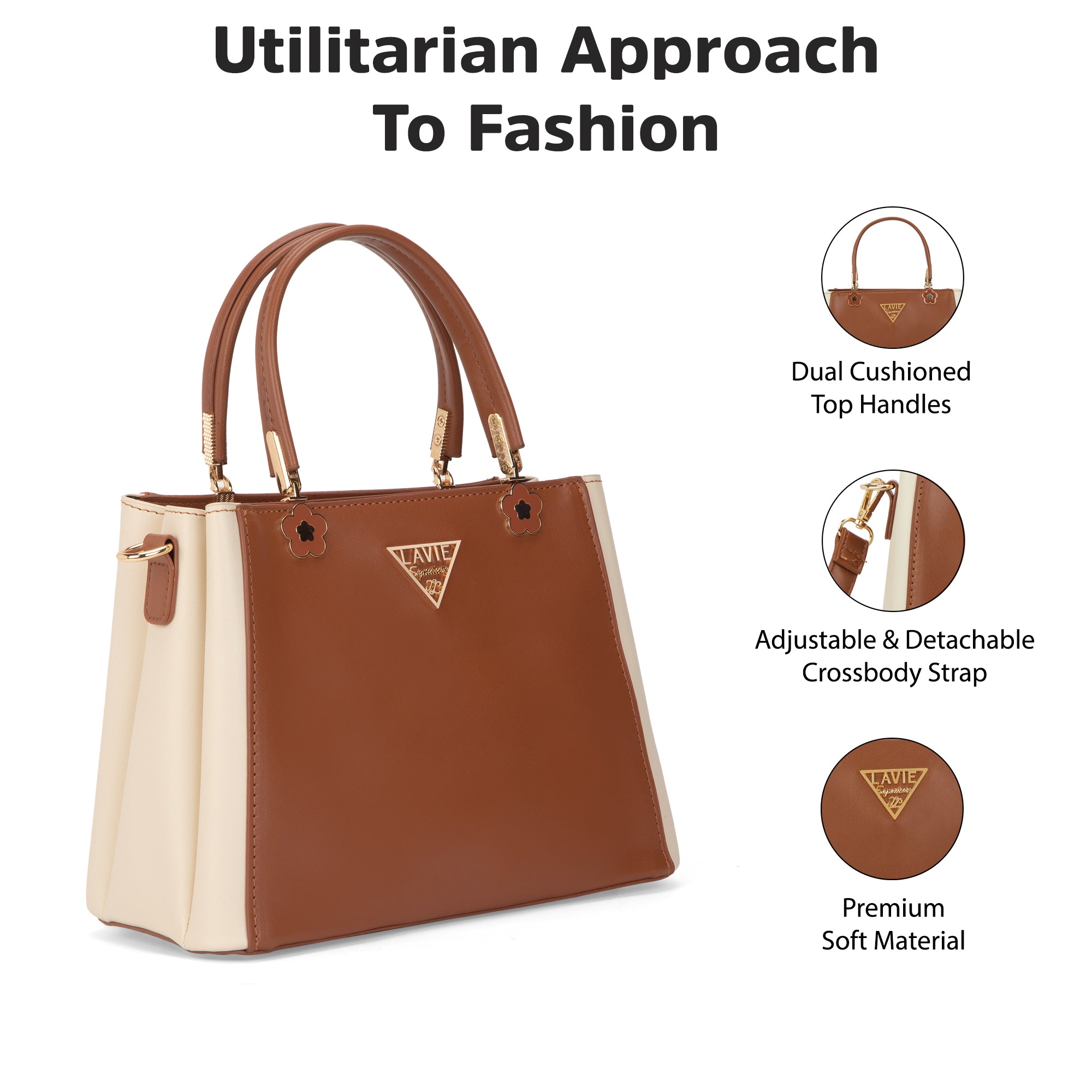 Trinidad 3 Compartment Box Medium Satchel Bag