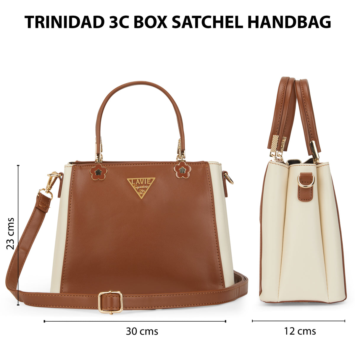 Trinidad 3 Compartment Box Medium Satchel Bag