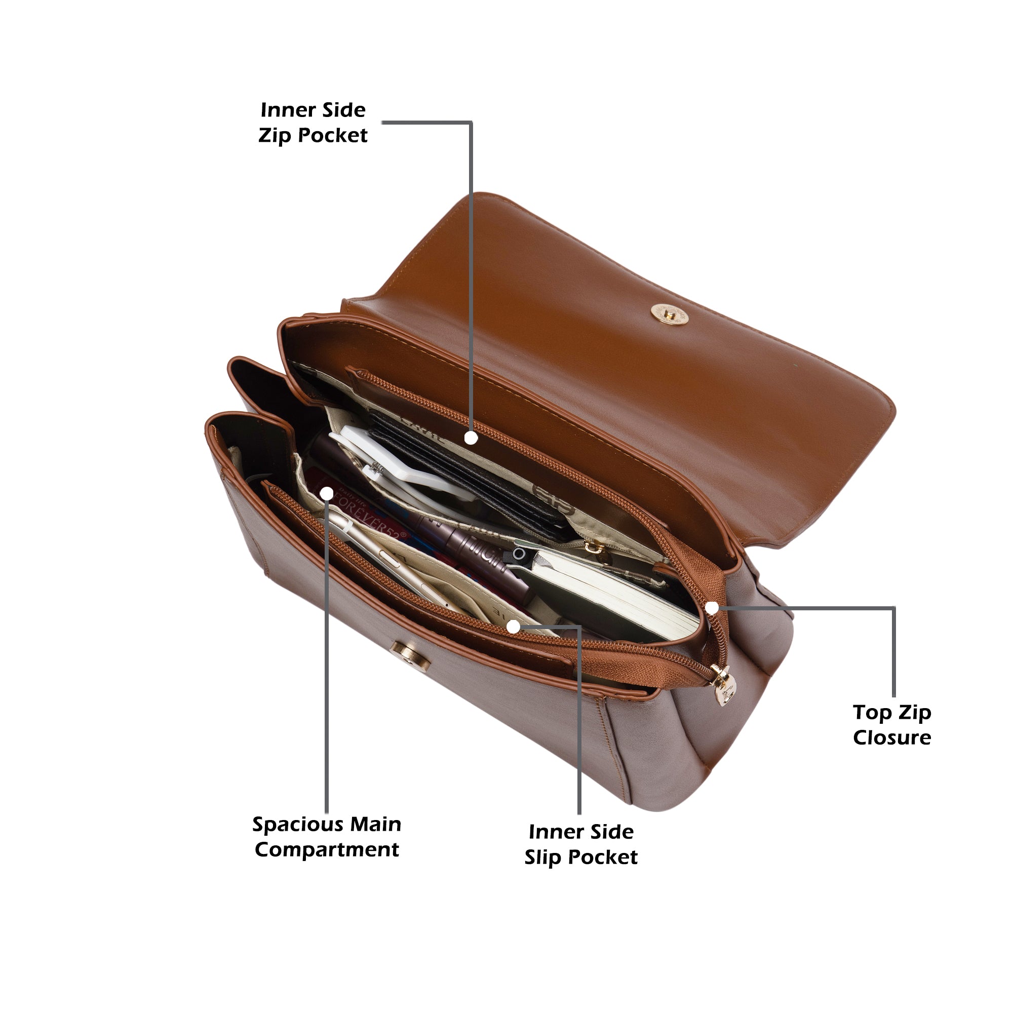 Elgin Medium Flap Satchel Bag