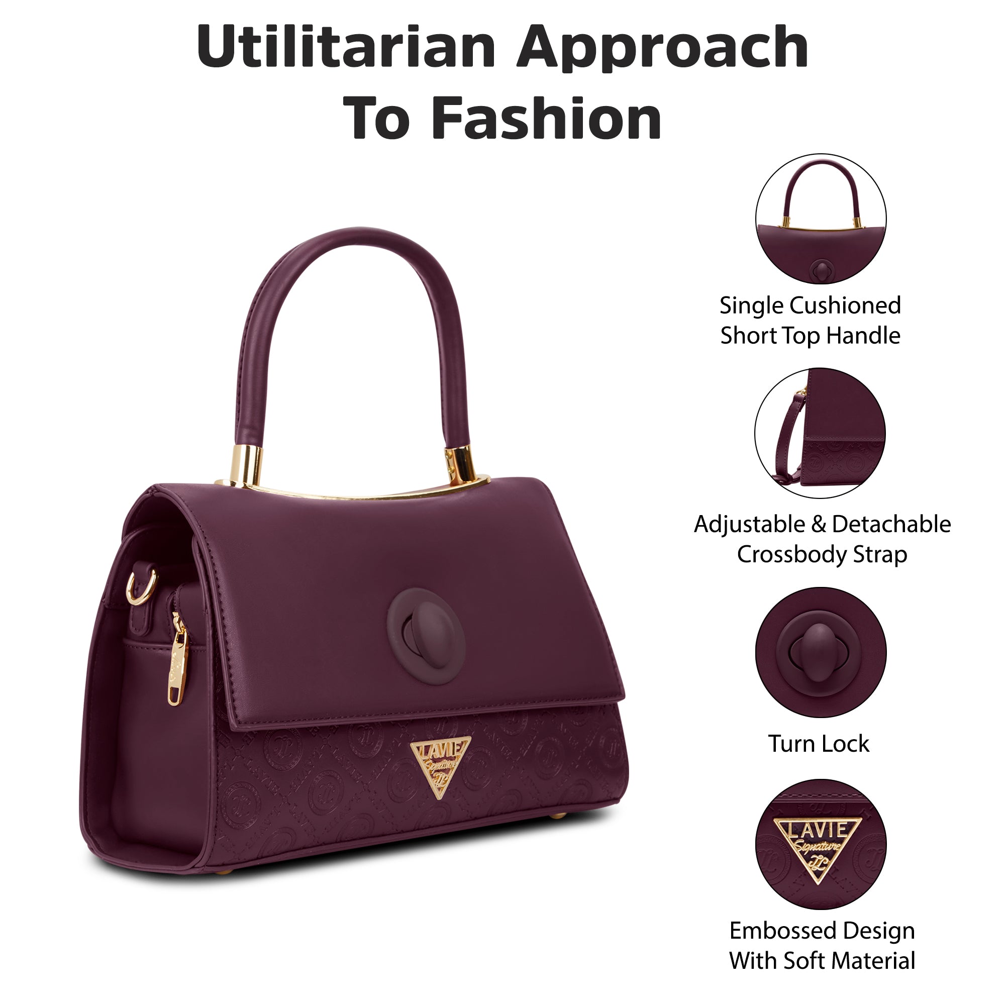 Charlotte Flap Medium Satchel Bag