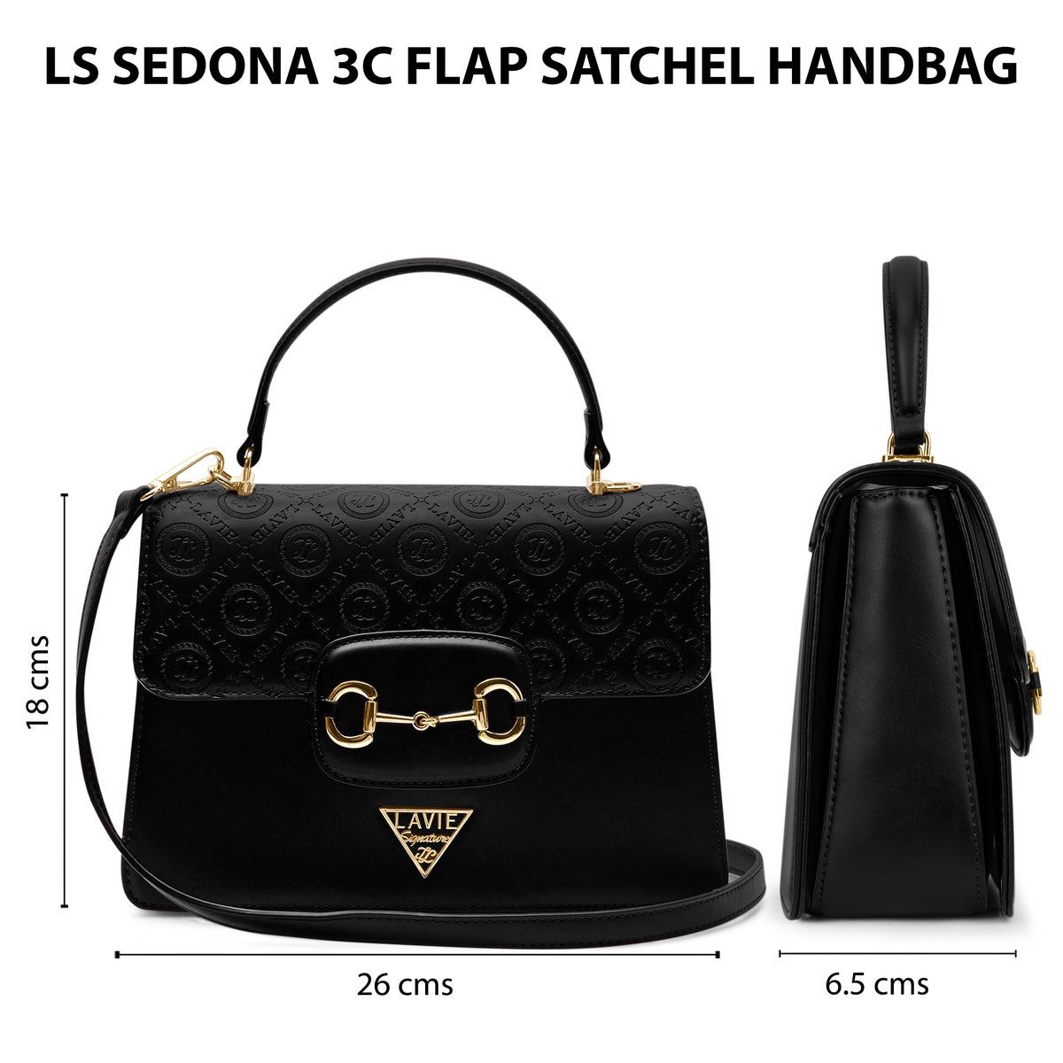 Sedona 3 Compartments Flap Medium Satchel Bag