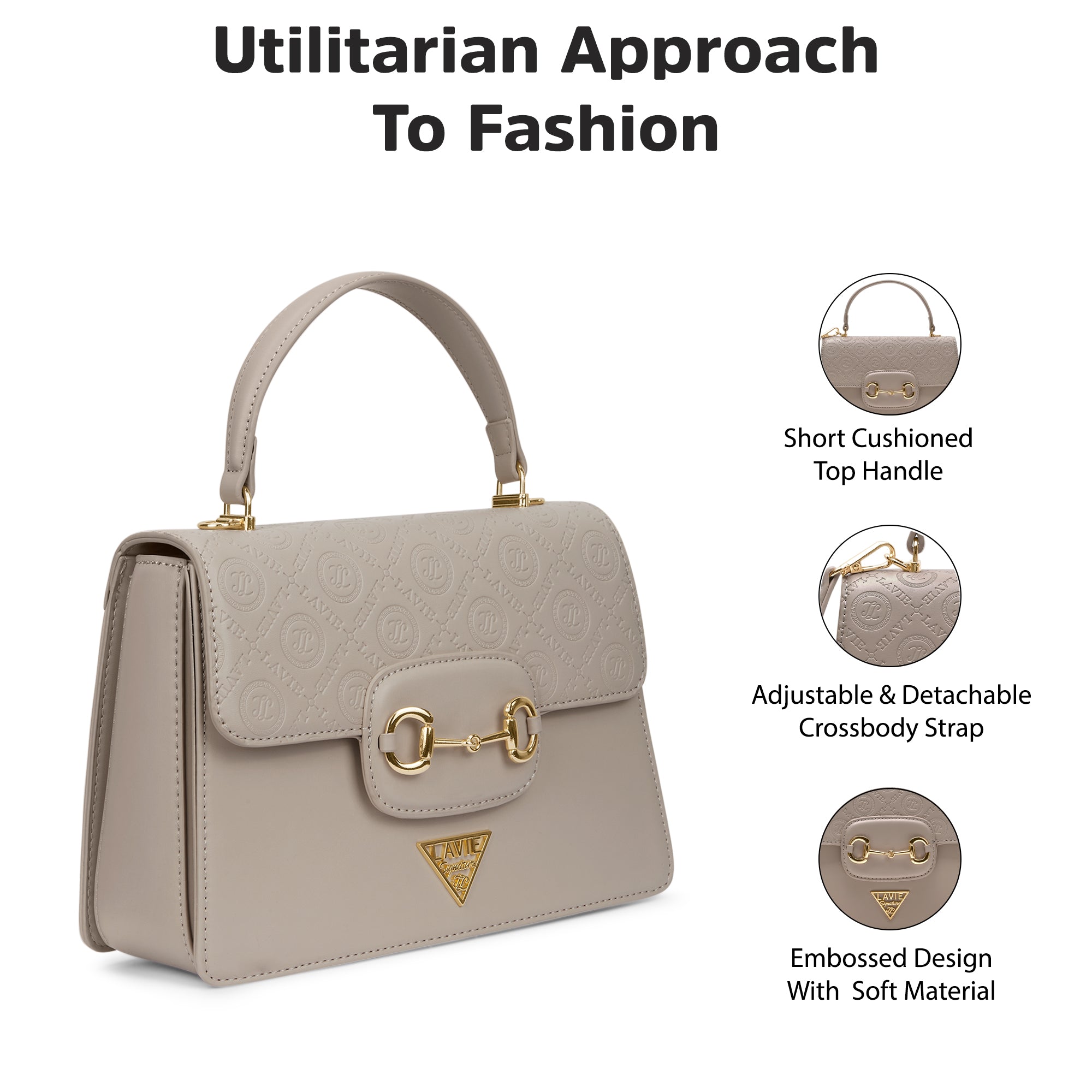 Sedona 3 Compartments Flap Medium Satchel Bag