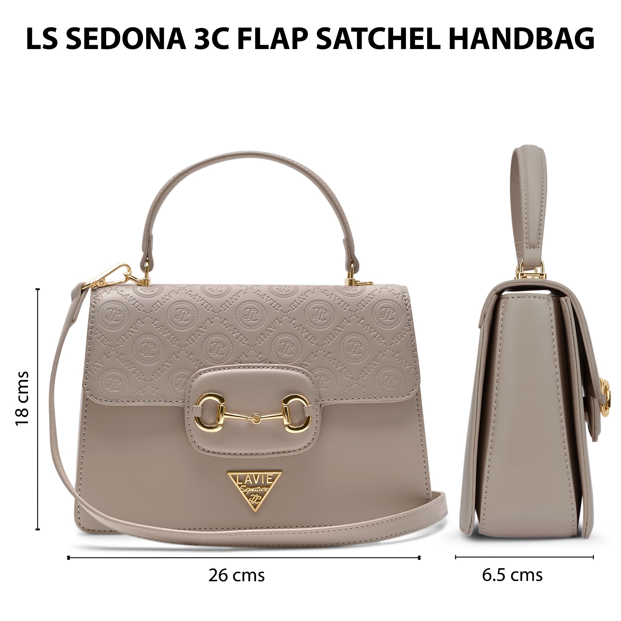 Sedona 3 Compartments Flap Medium Satchel Bag