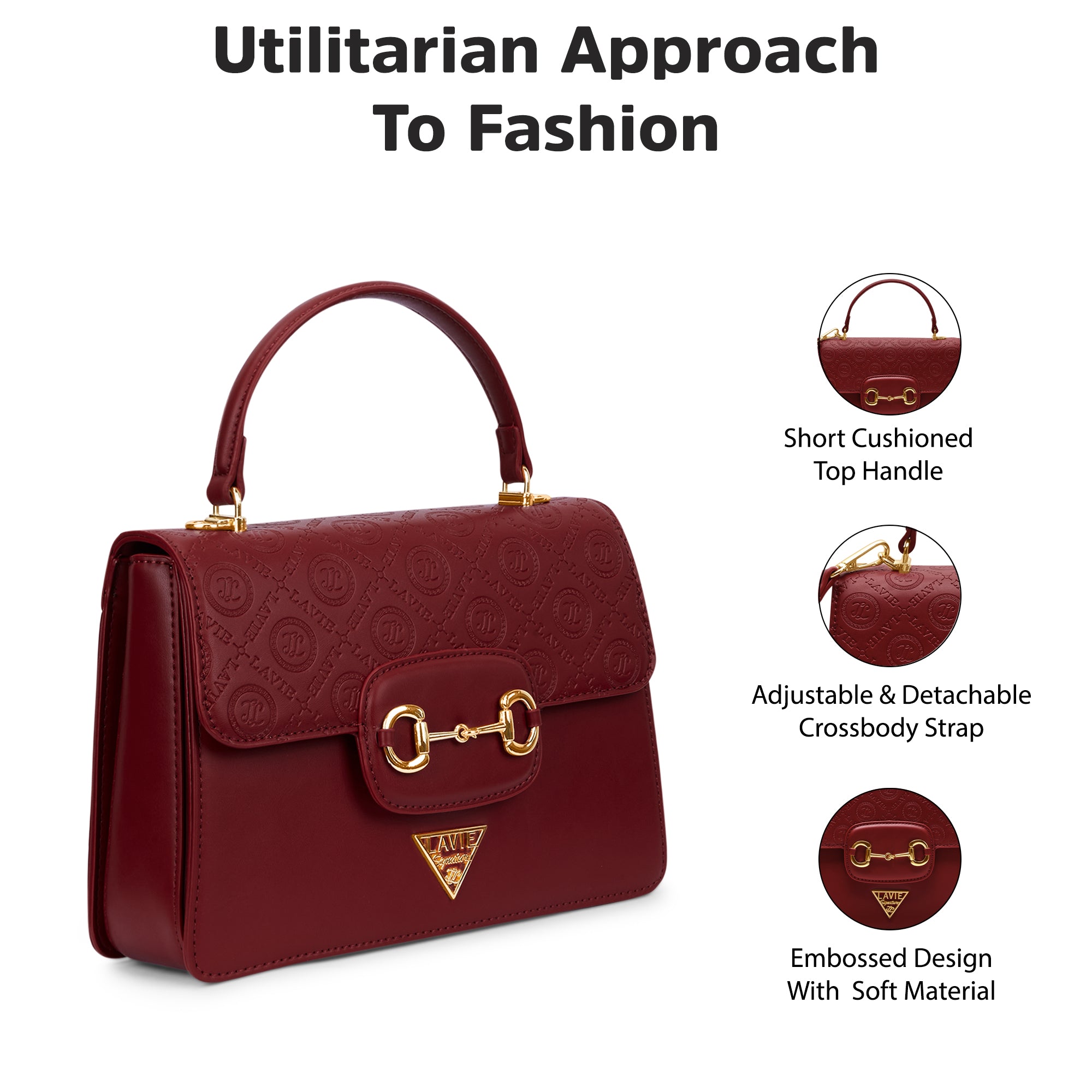 Sedona 3 Compartments Flap Medium Satchel Bag