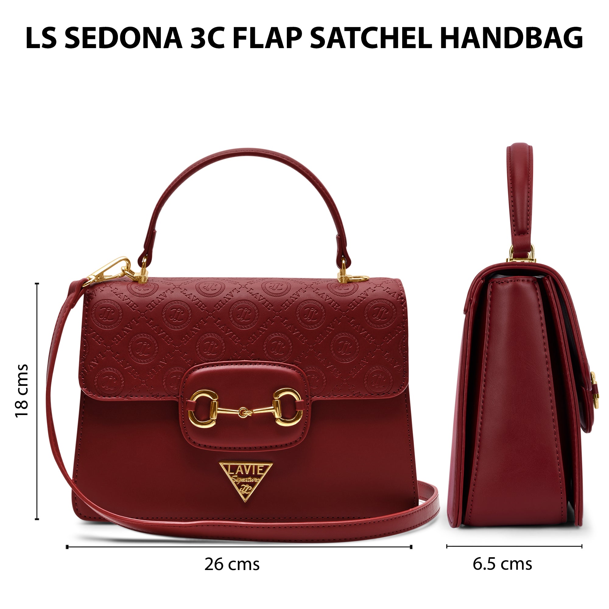 Sedona 3 Compartments Flap Medium Satchel Bag