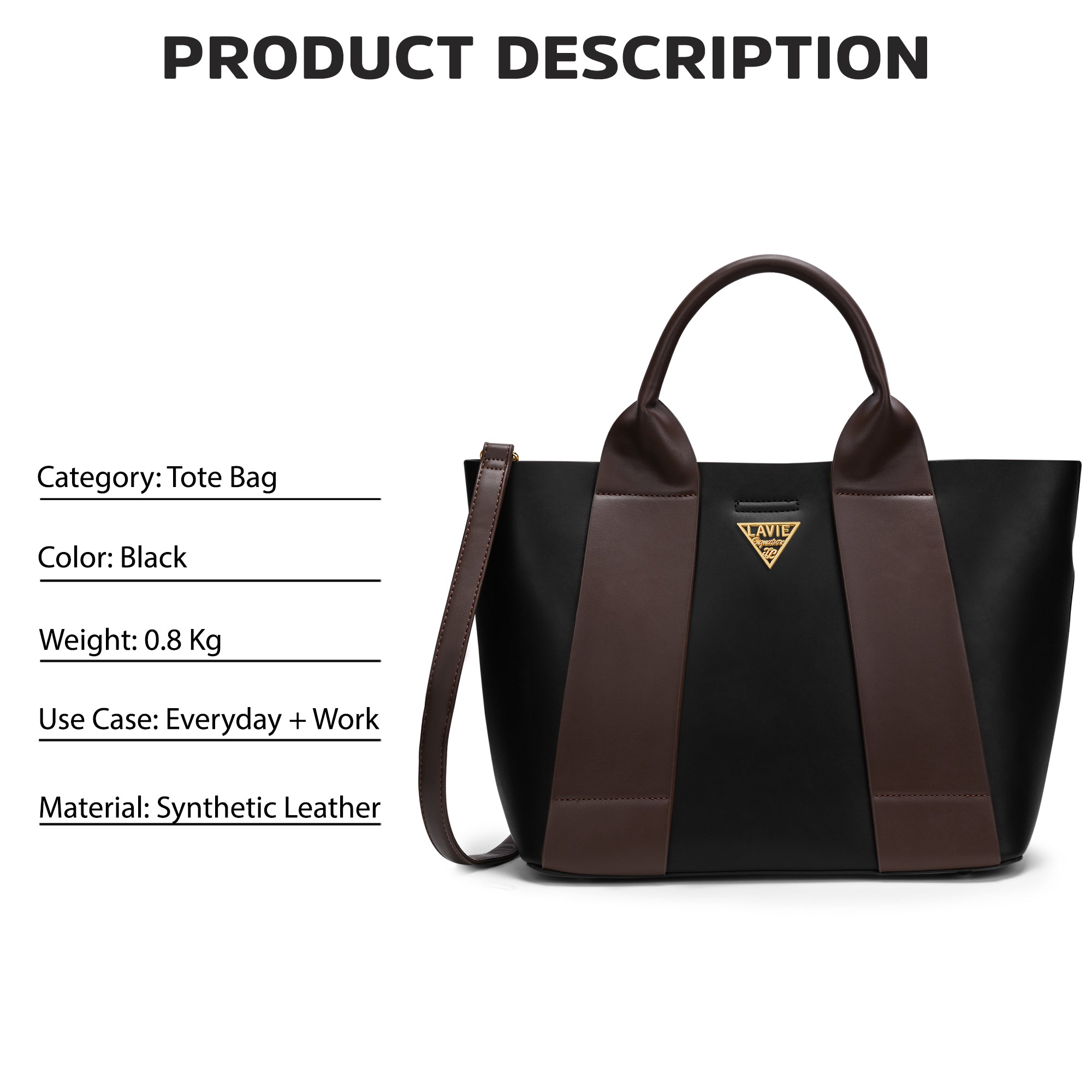 Savannah 3 Compartments Large Tote Bag