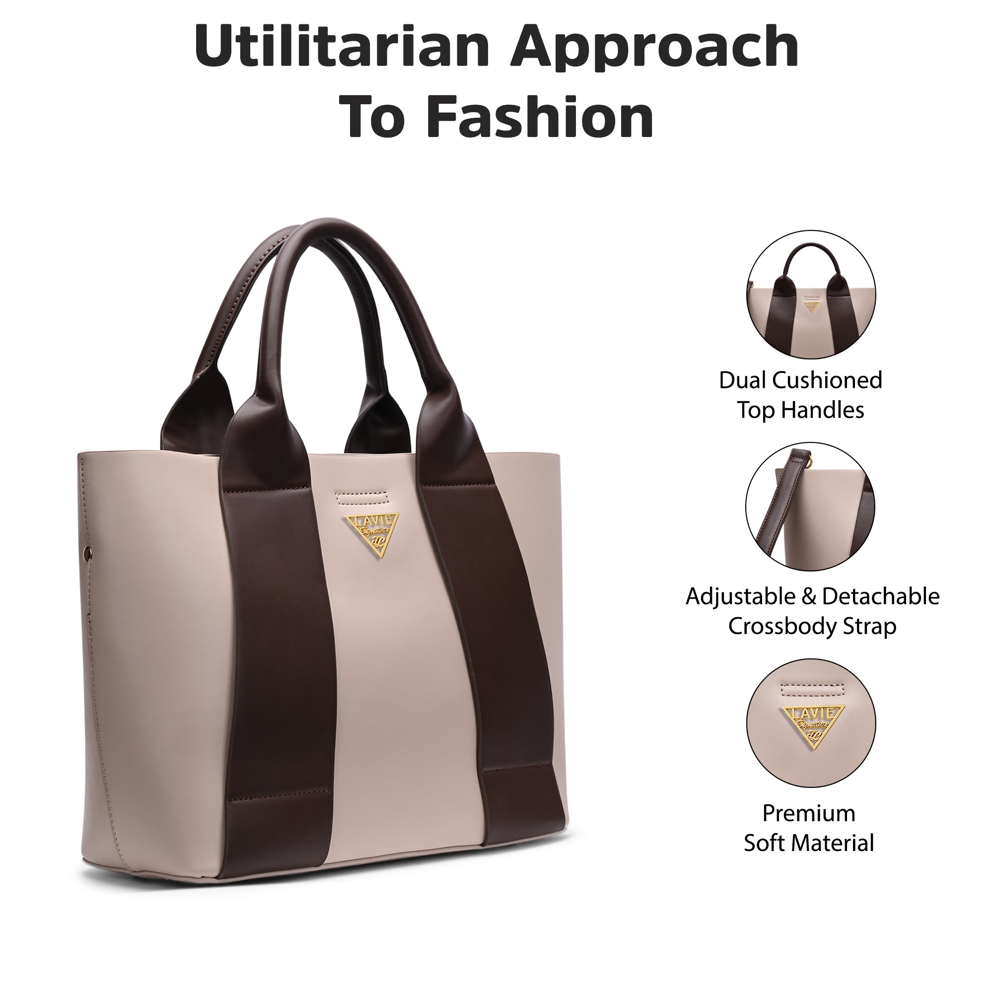 Savannah 3 Compartments Large Tote Bag