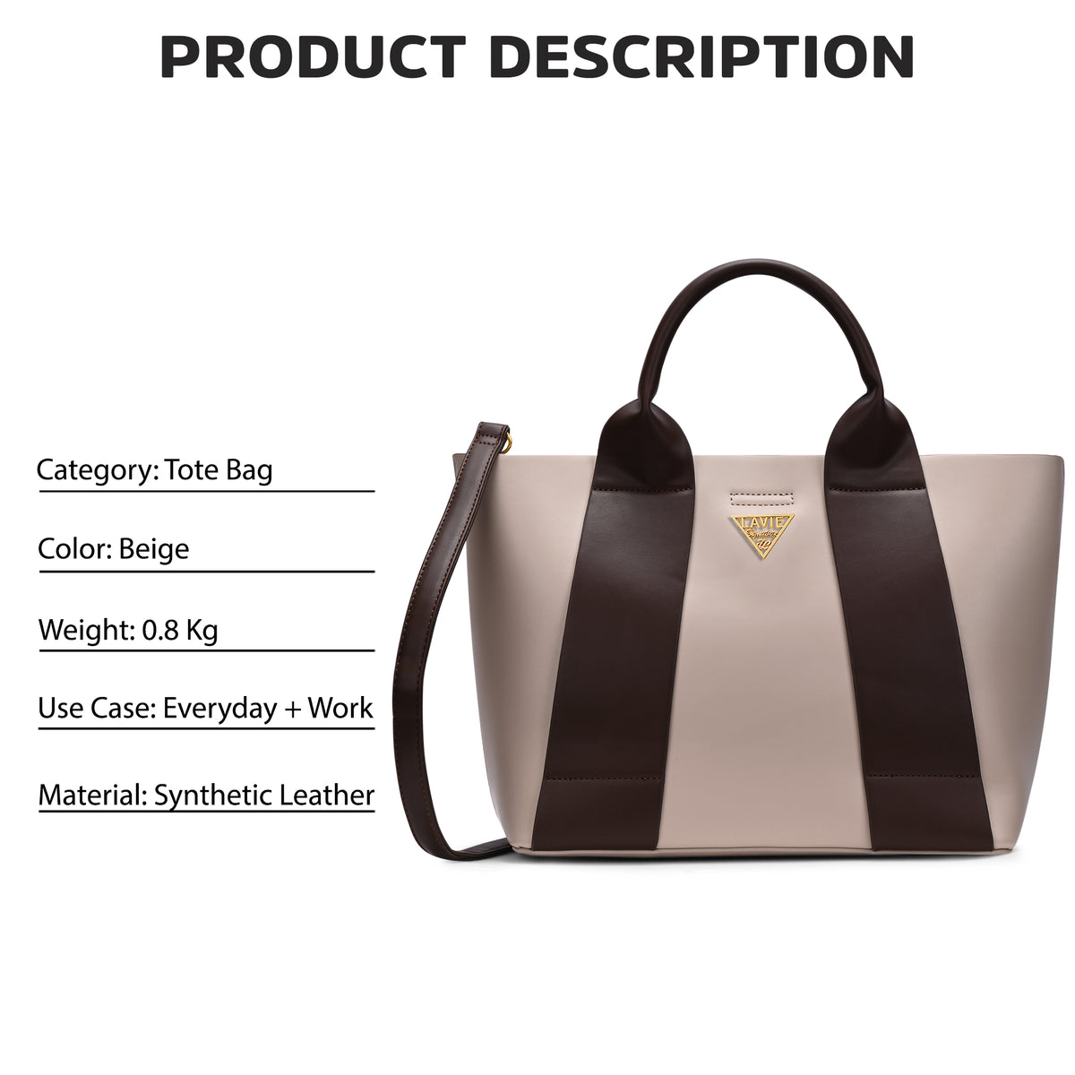 Savannah 3 Compartments Large Tote Bag