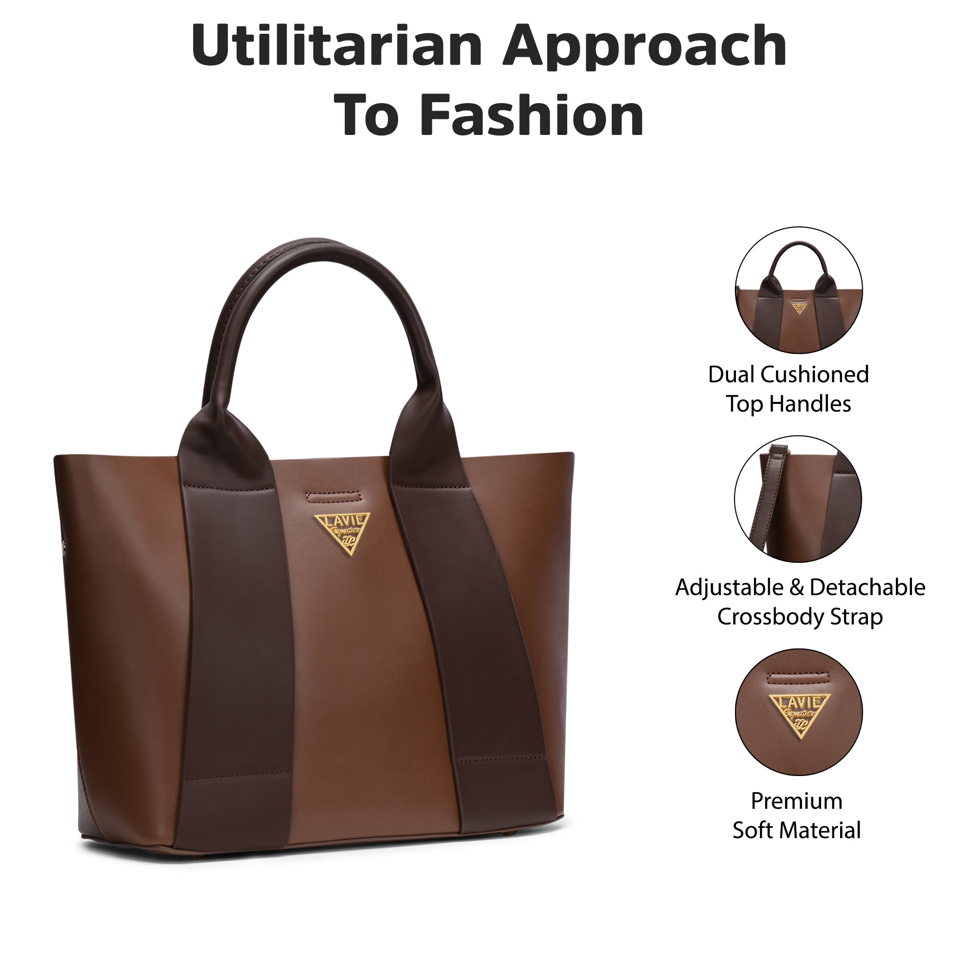 Savannah 3 Compartments Large Tote Bag
