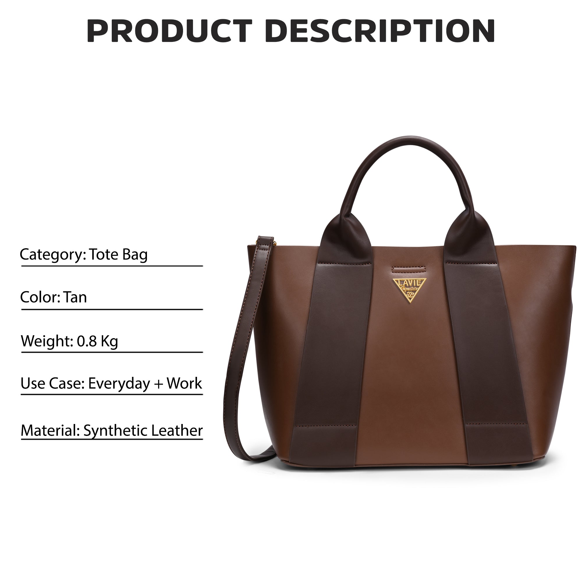 Savannah 3 Compartments Large Tote Bag