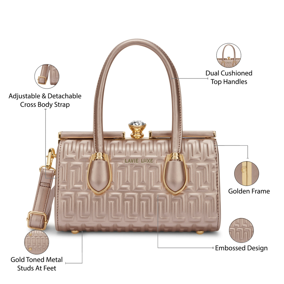 Dazzem Small Rose Gold Handbag