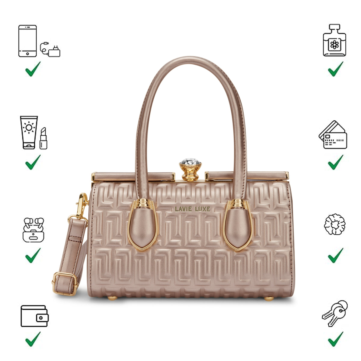 Dazzem Small Rose Gold Handbag