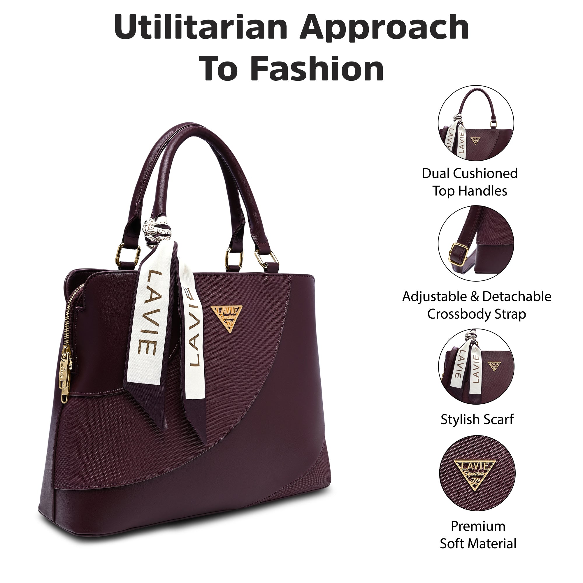 Omaha 3 Compartments Large Satchel Bag