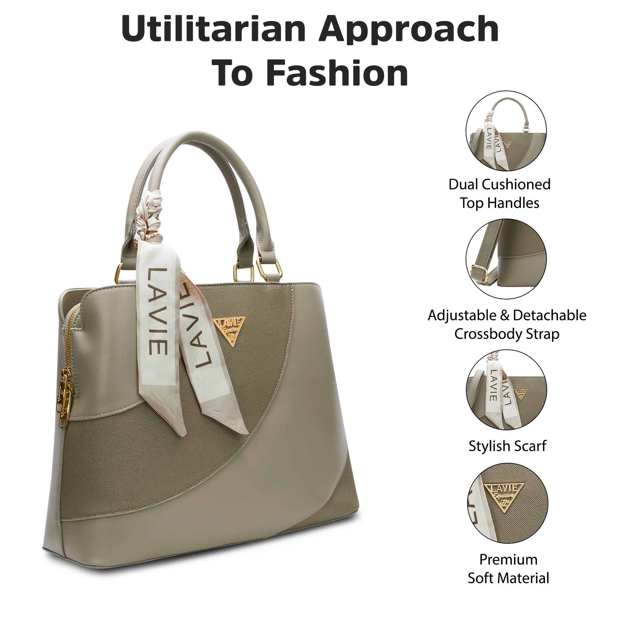 Omaha 3 Compartments Large Satchel Bag