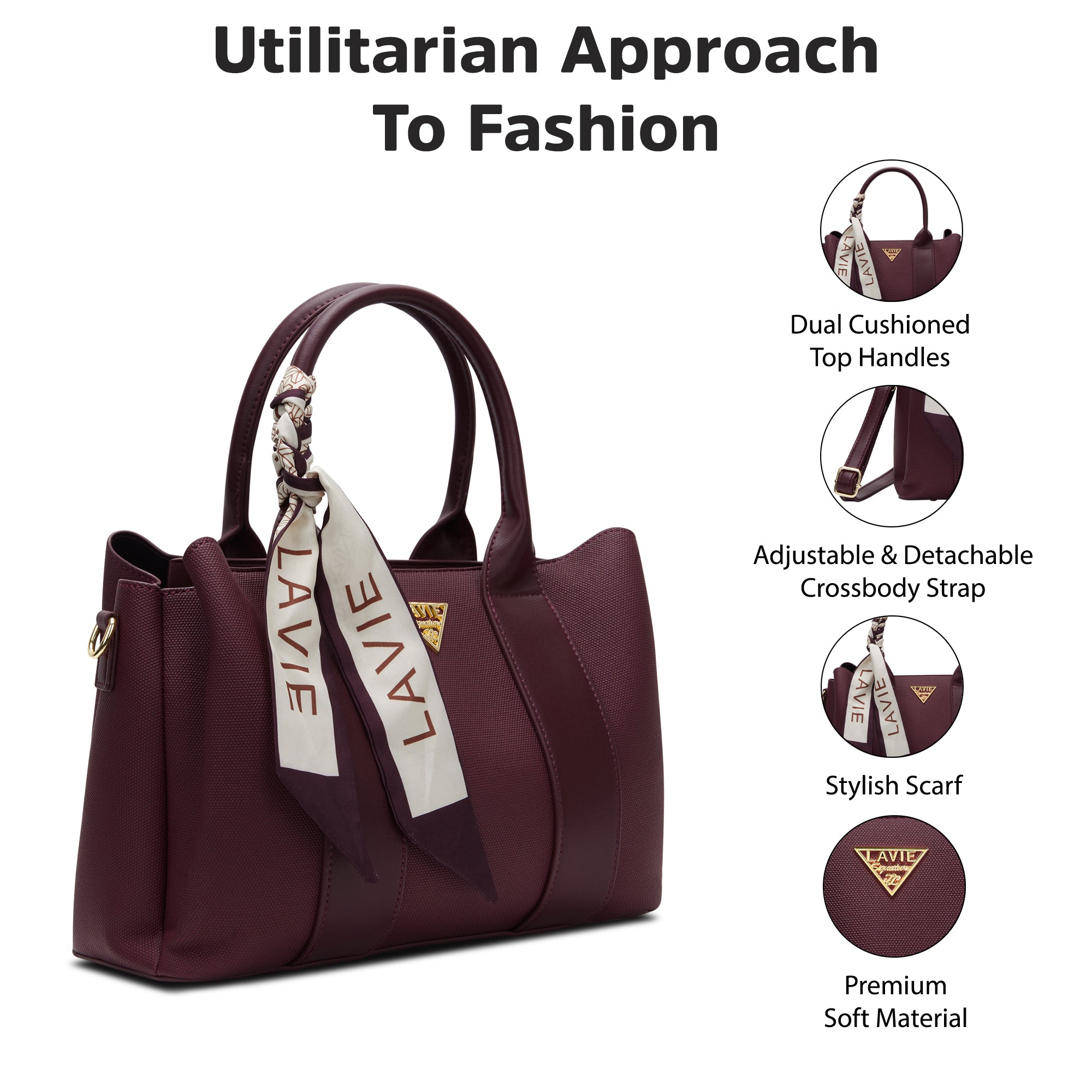 Tacoma 3 Compartments Medium Satchel Bag