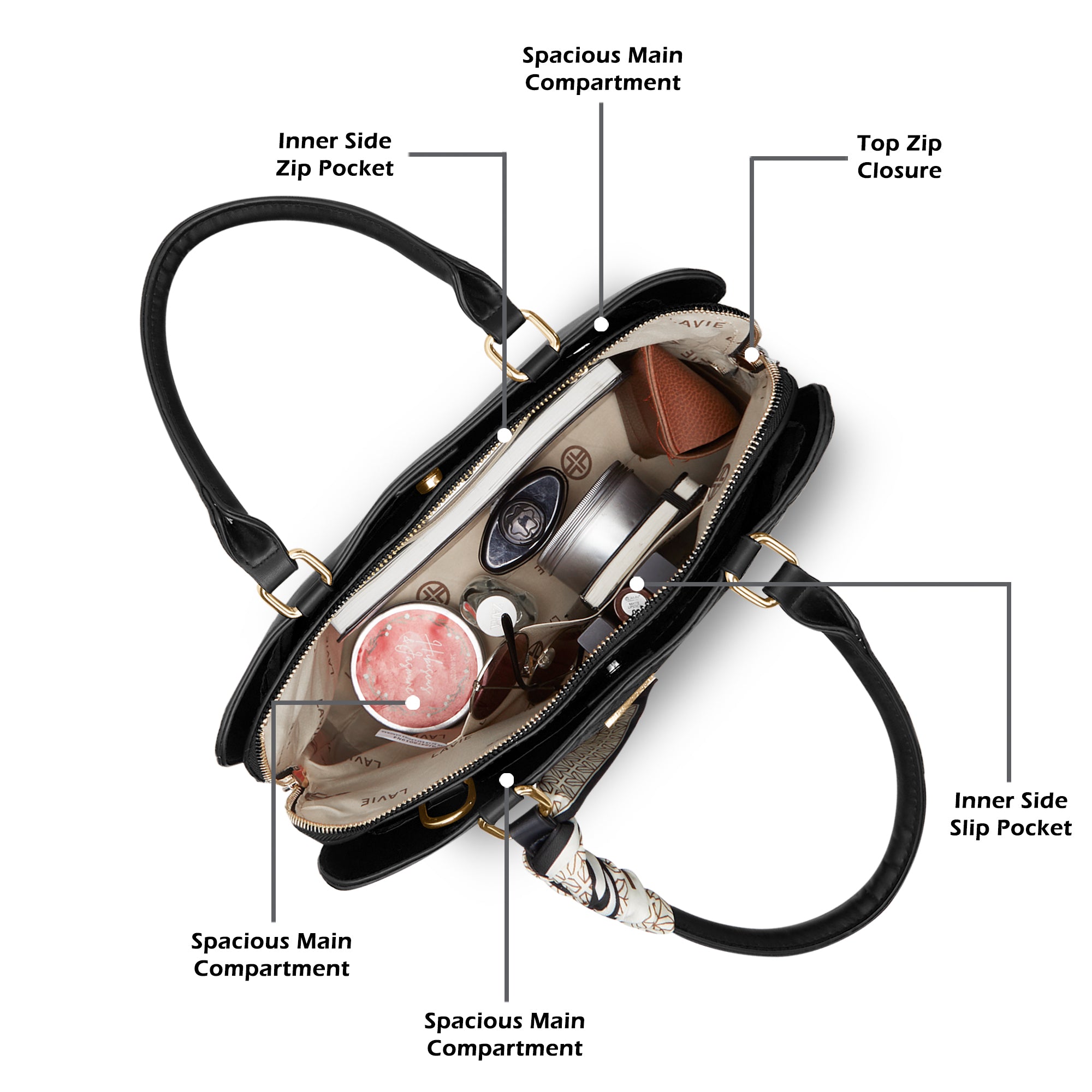 Provo 3 Compartments Large Satchel Bag