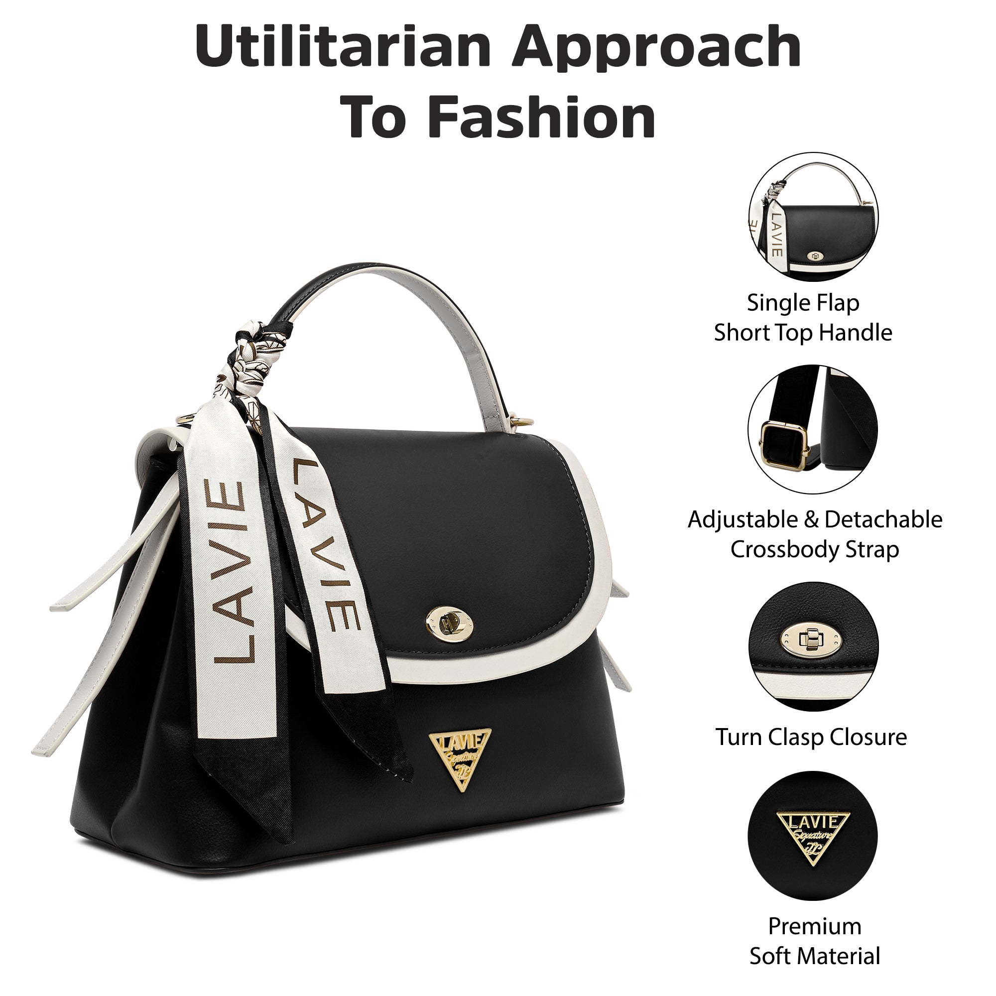 Plano 2 Compartments Flap Medium Satchel Bag