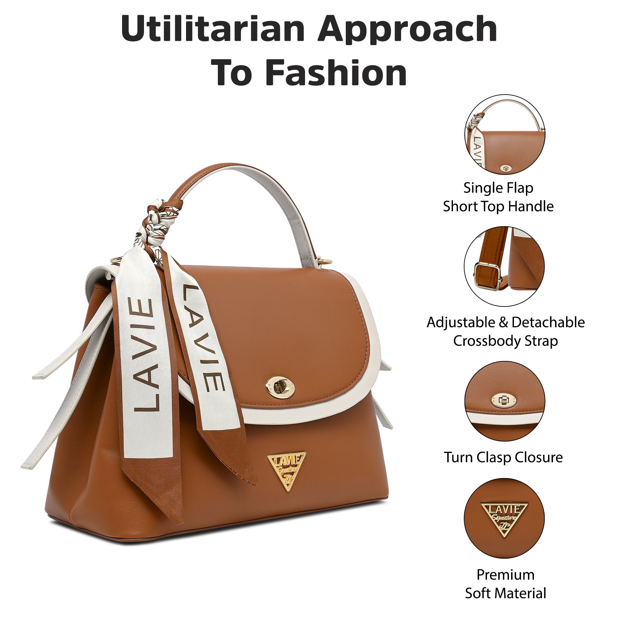 Plano 2 Compartments Flap Medium Satchel Bag