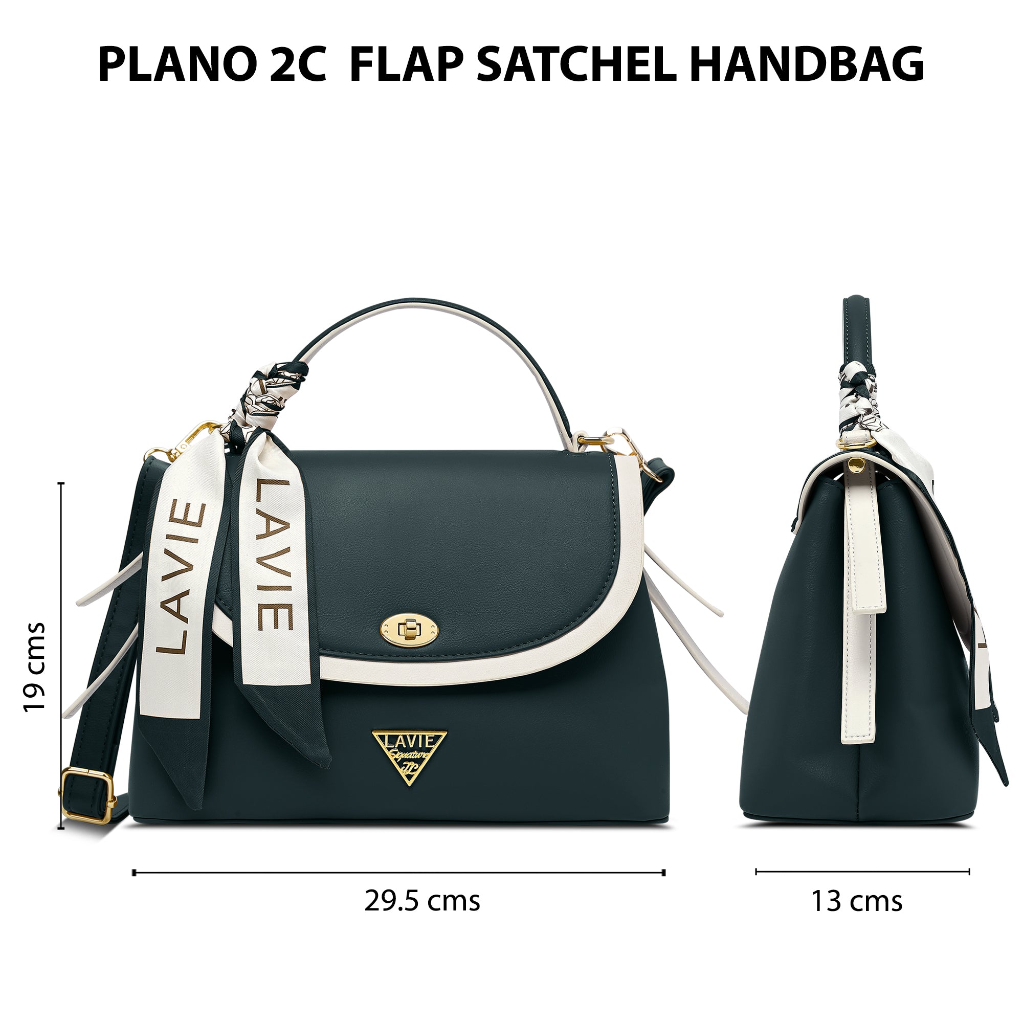 Plano 2 Compartments Flap Medium Satchel Bag