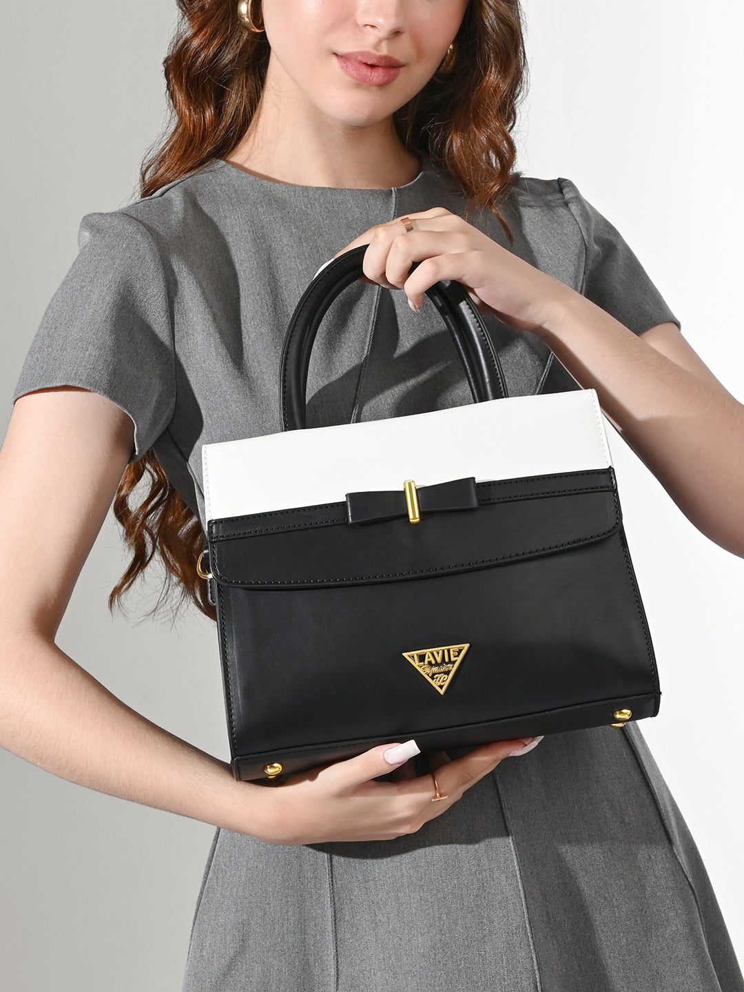 Buy Tupelo 2 Compartments Medium Satchel Bag Black Online – Lavie